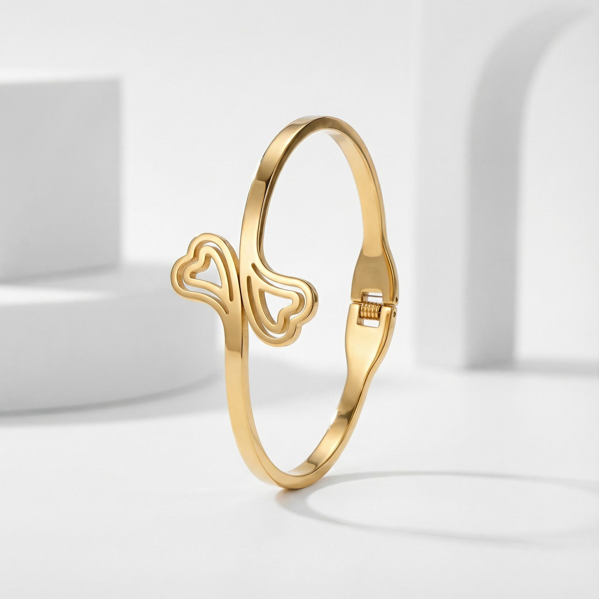 Twin Heart Harmony Gold Bracelet