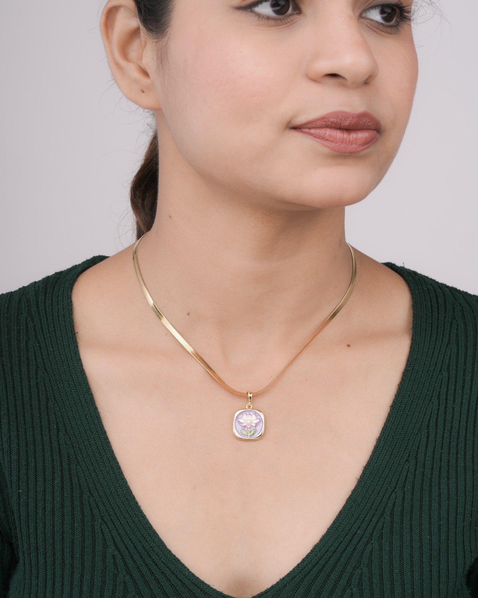 Lavender Bloom Pendant Necklace