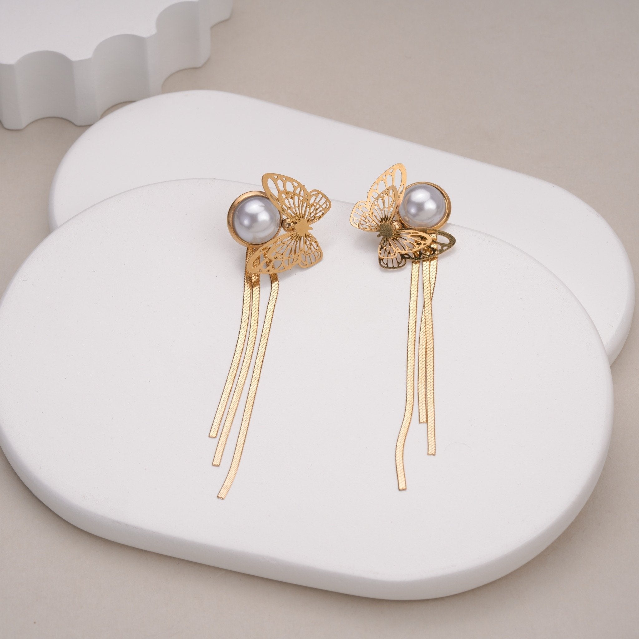 Pearl Papillon Drops Earrings