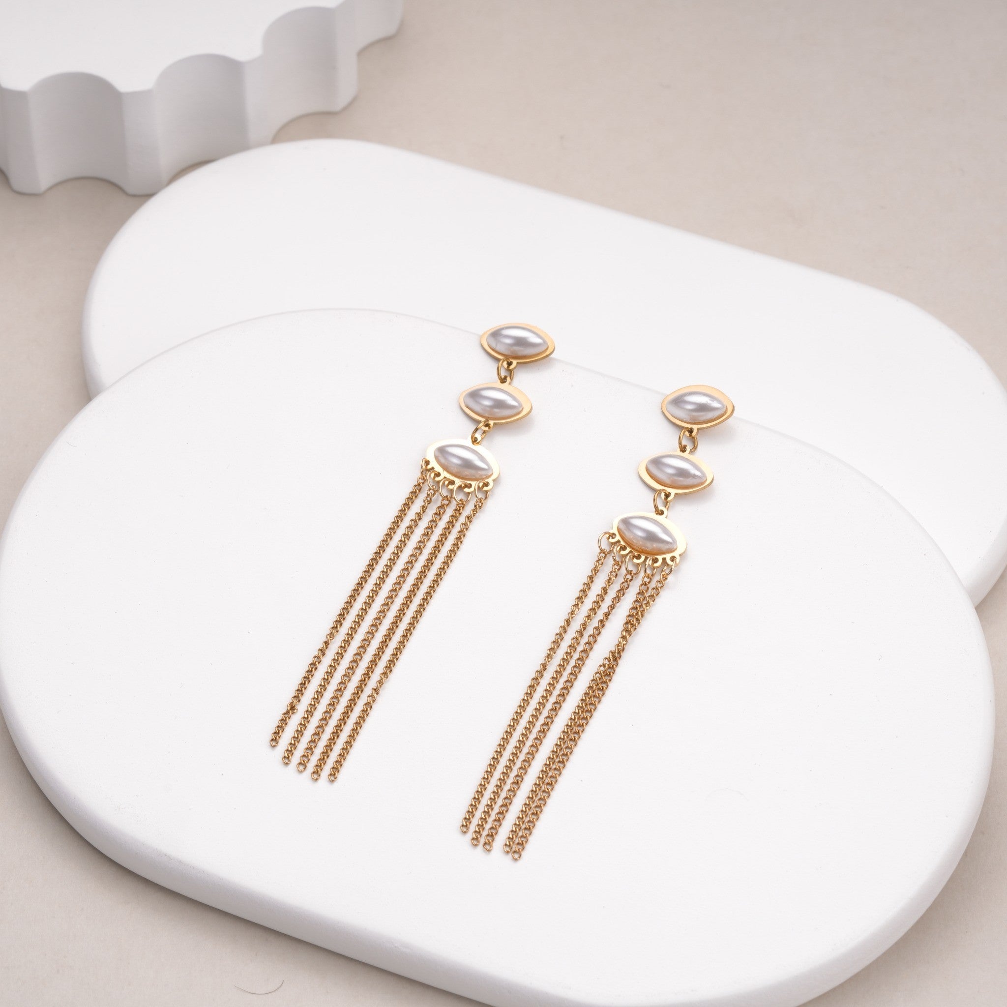 Aurielle Pearl Chainfall Earrings