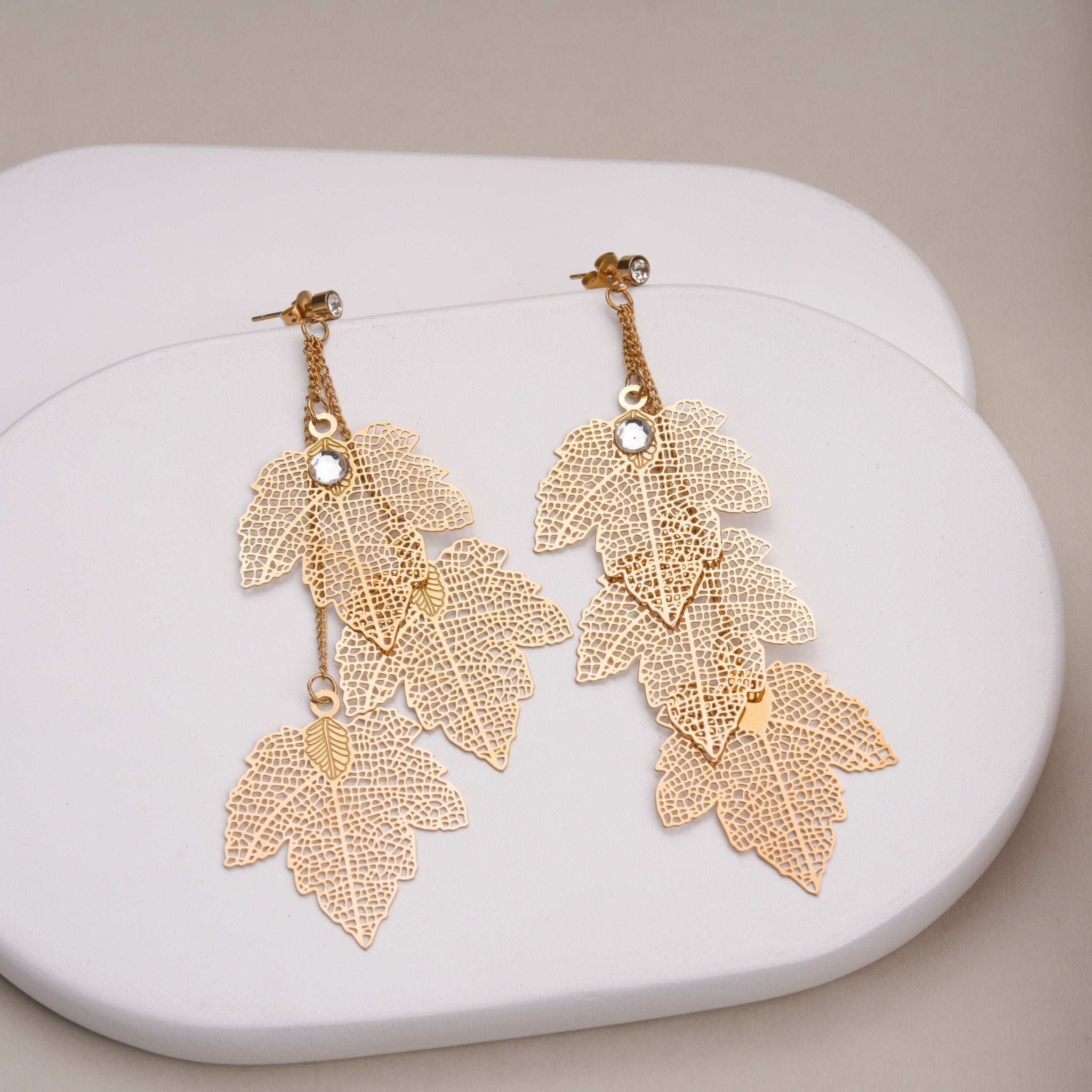 Golden Ivy Cascade Earrings