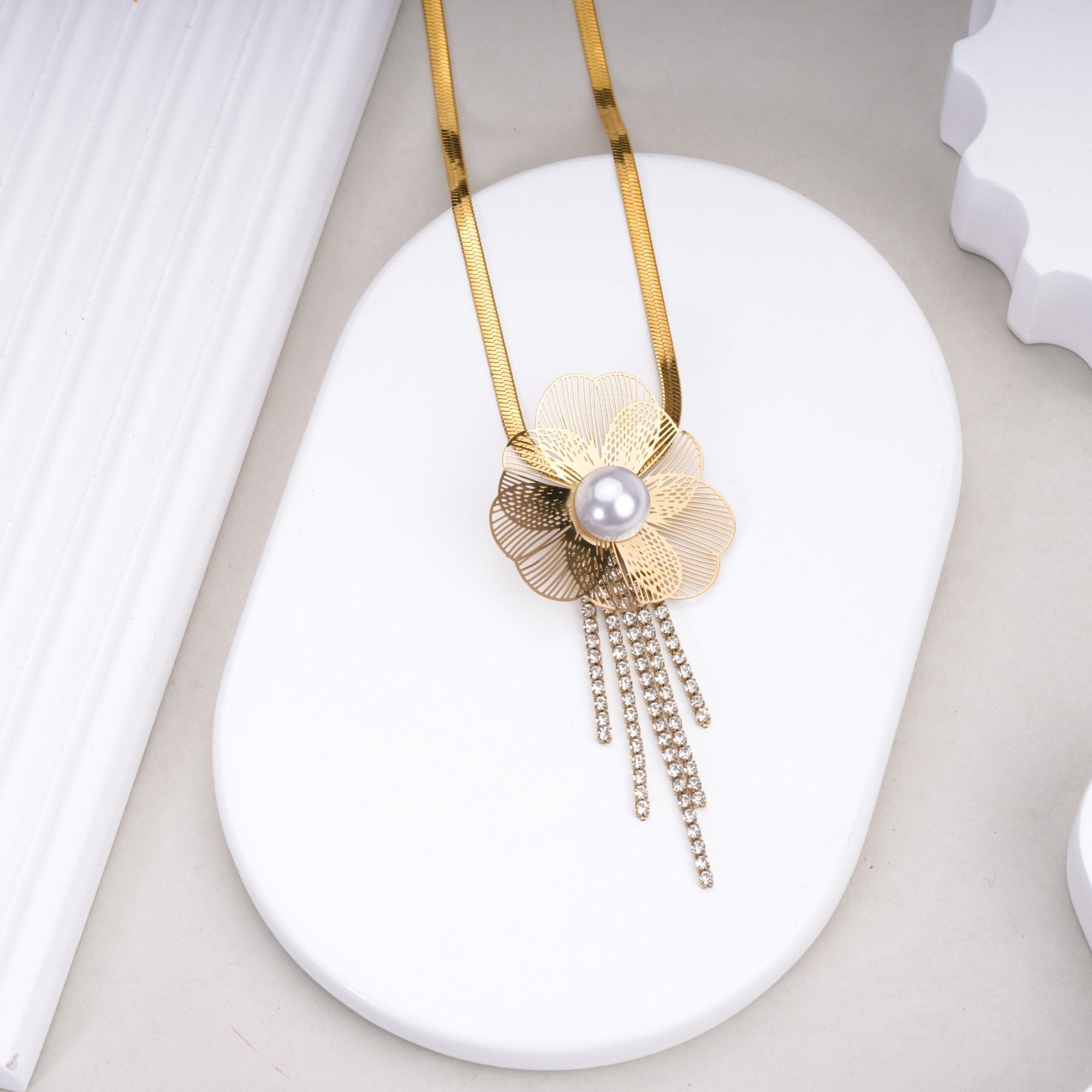 Pearl Bloom Cascade Necklace