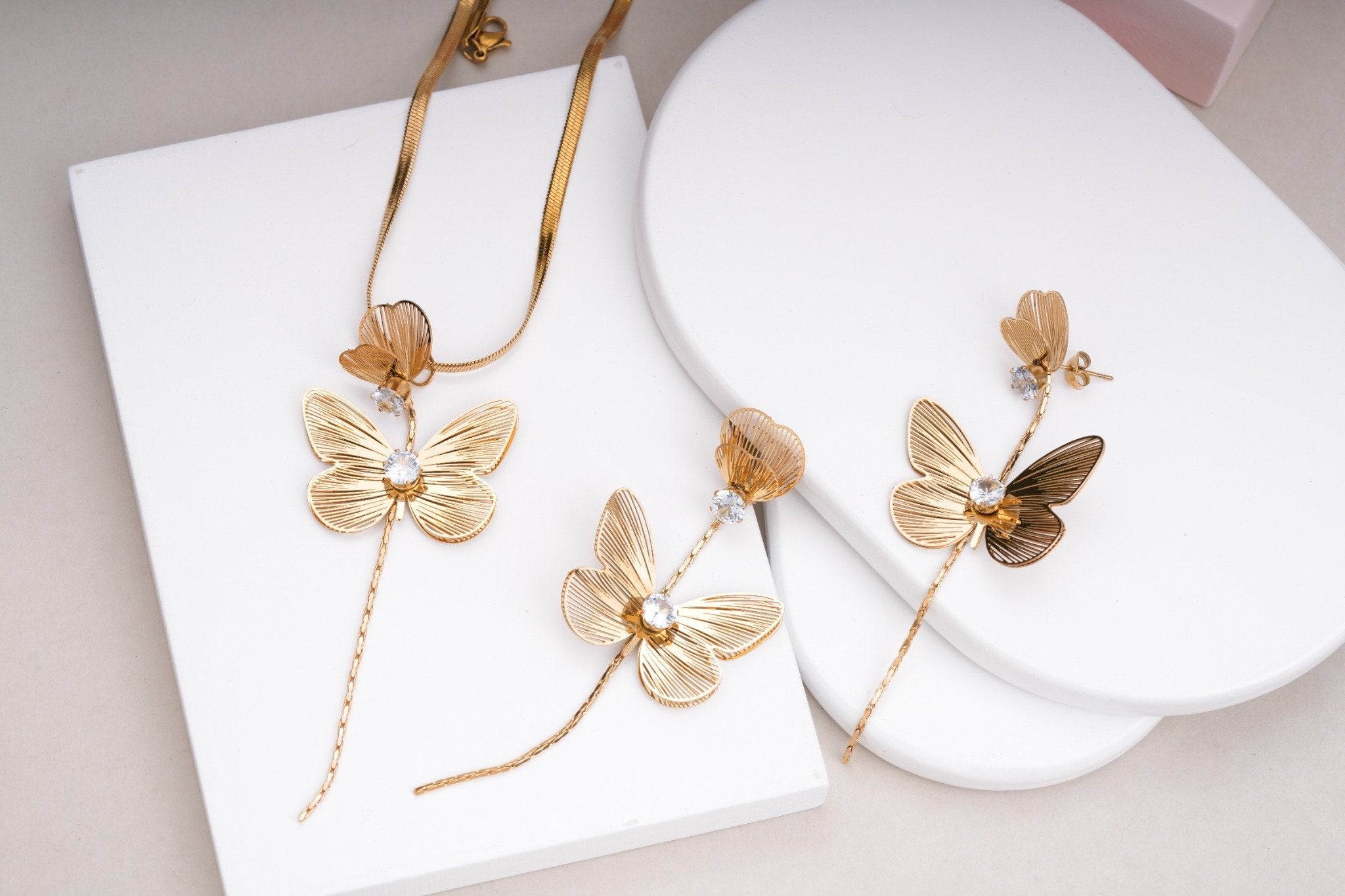 Crystal Butterfly Cascade Set