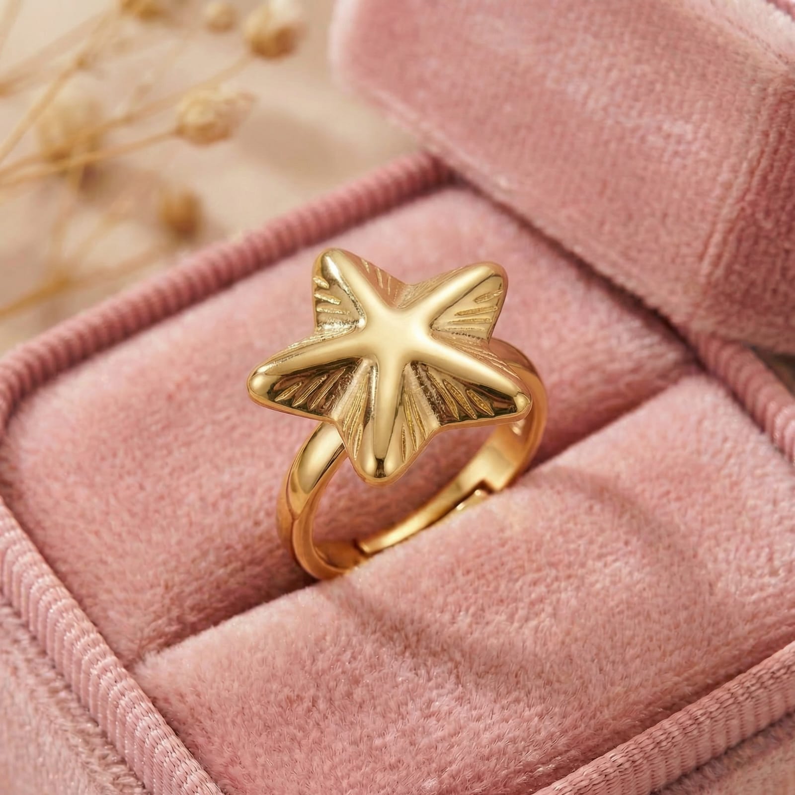 Starlight Charm 18 Carat Gold Finished PVD Coated Anti-Tarnish Ring