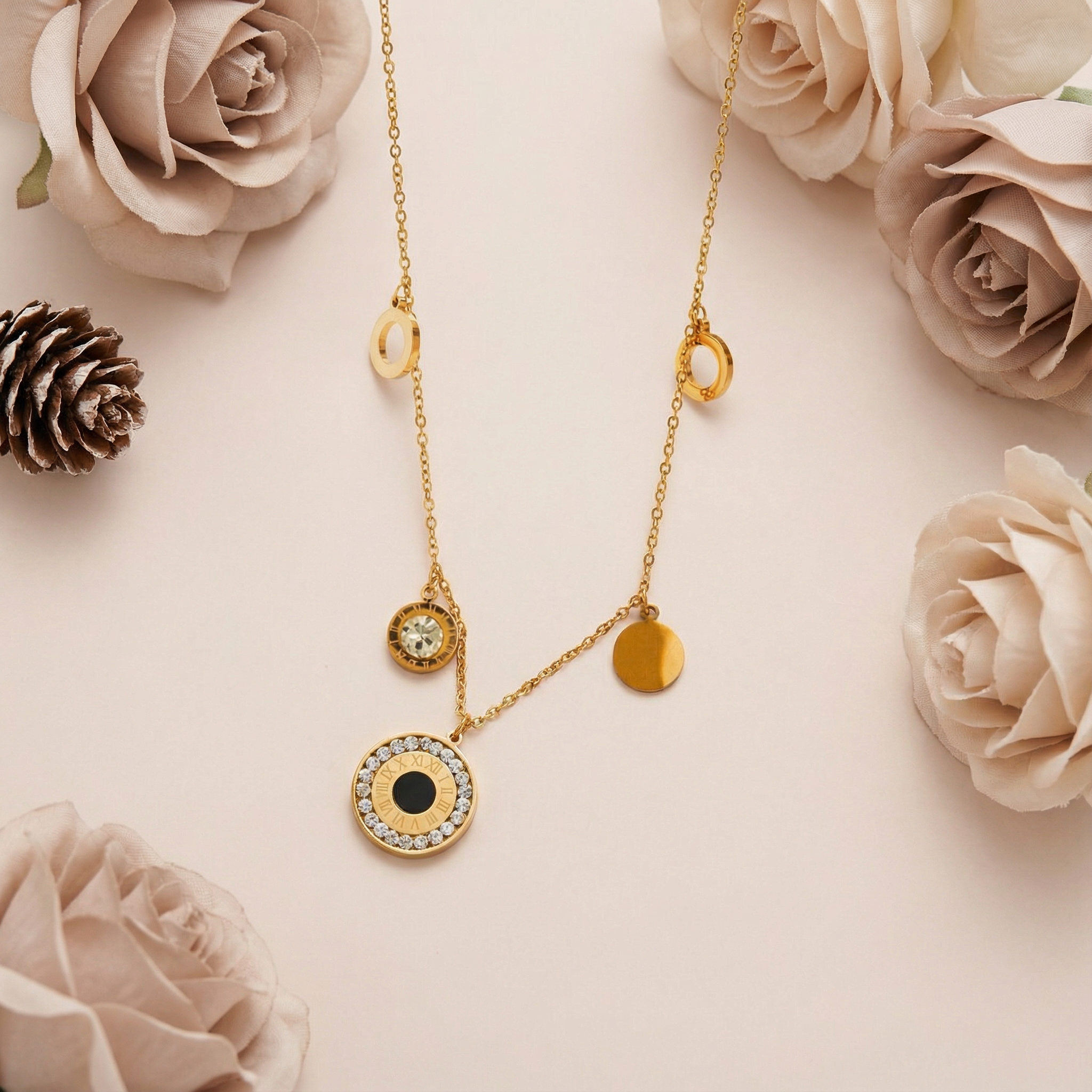 Golden Time Charm Necklace