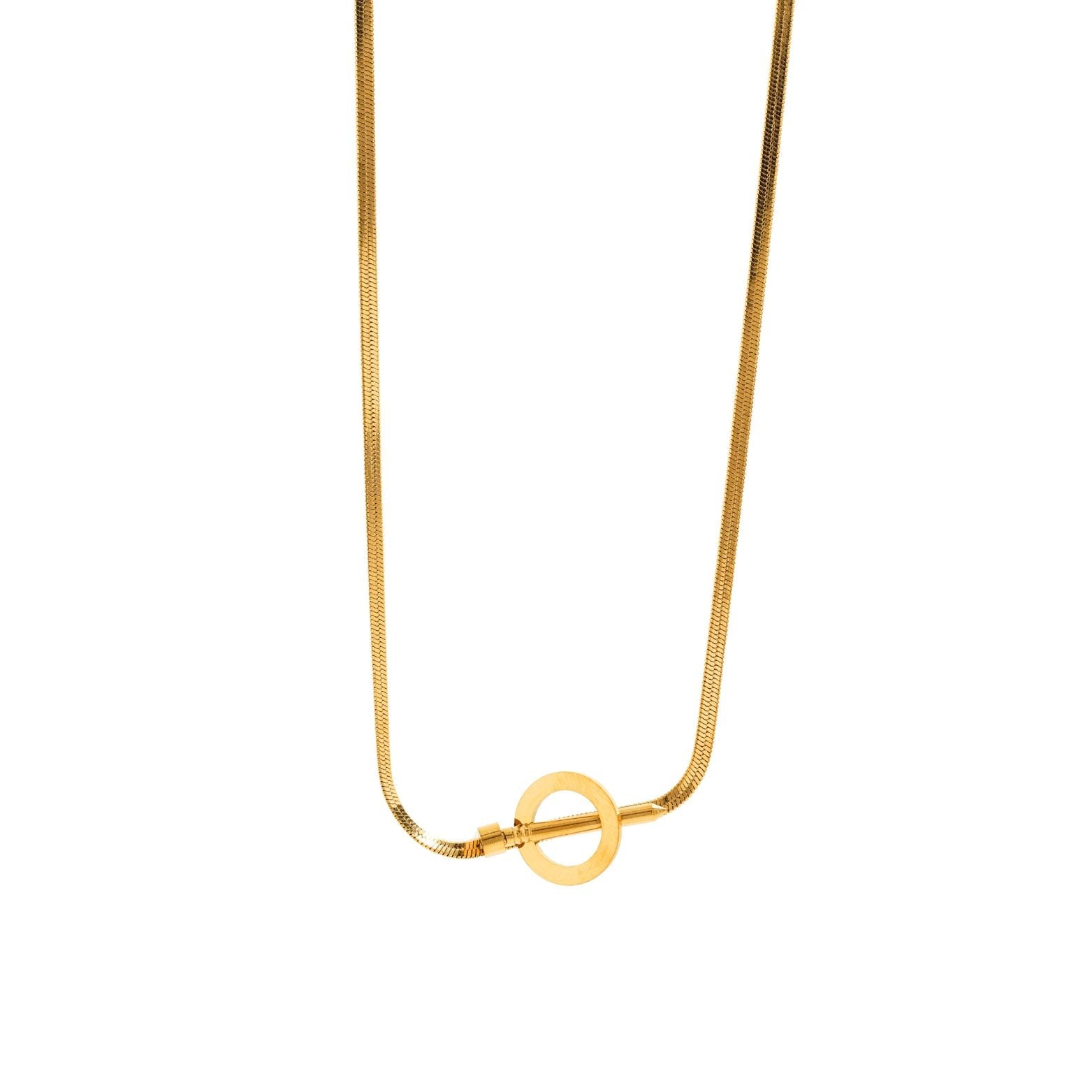 Golden Loop Minimal Necklace