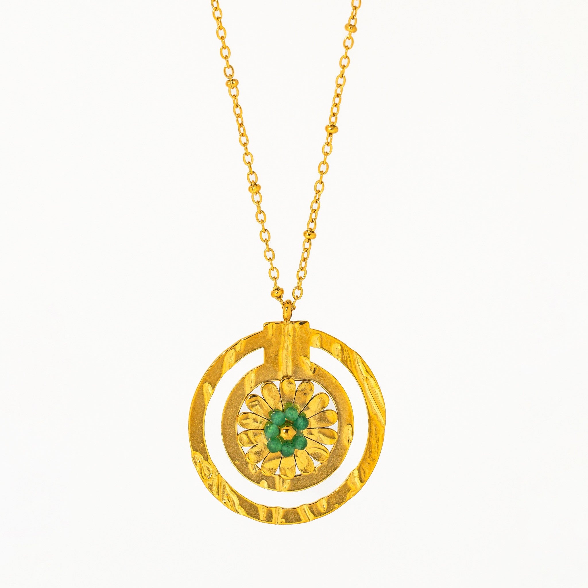 Emerald Orbit  Necklace