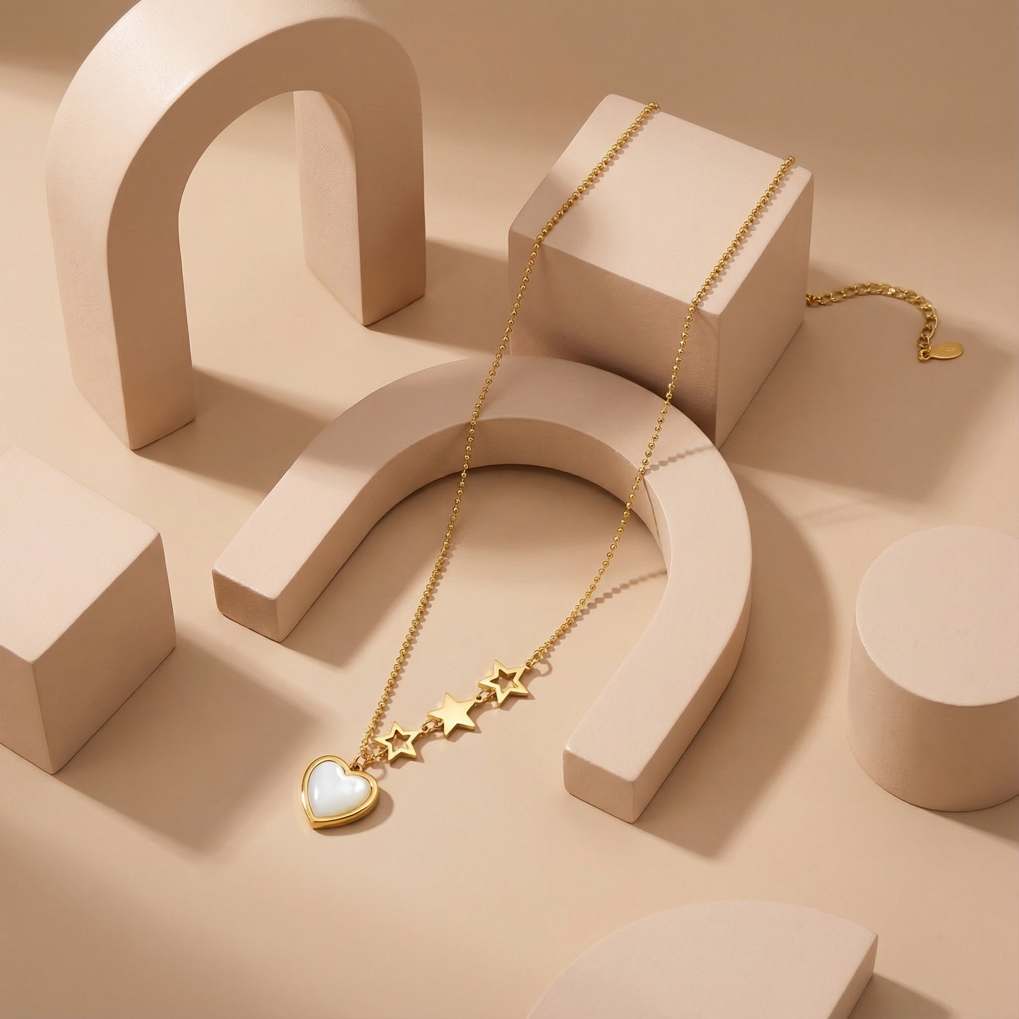 Starry Heart Drop Necklace