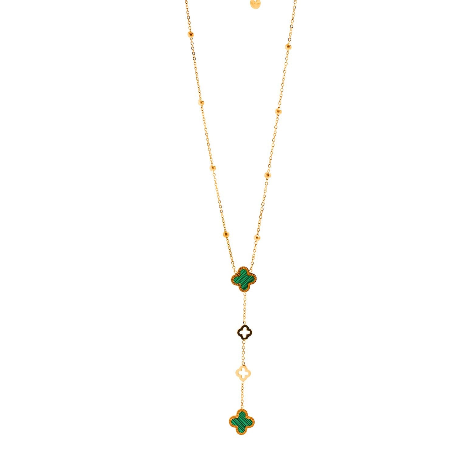 Emerald Clover Drop Necklace