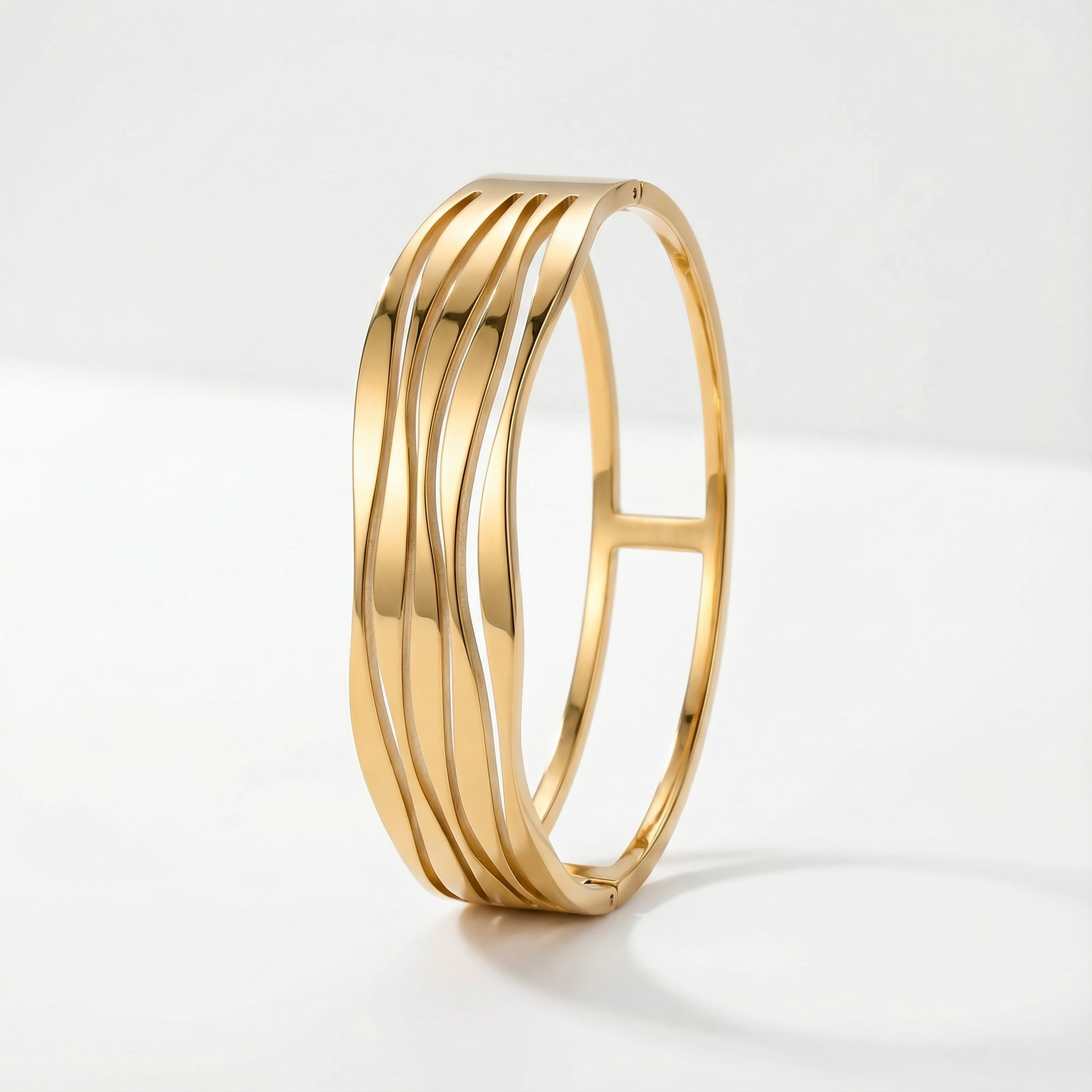 Golden Flow Curve Bracelet