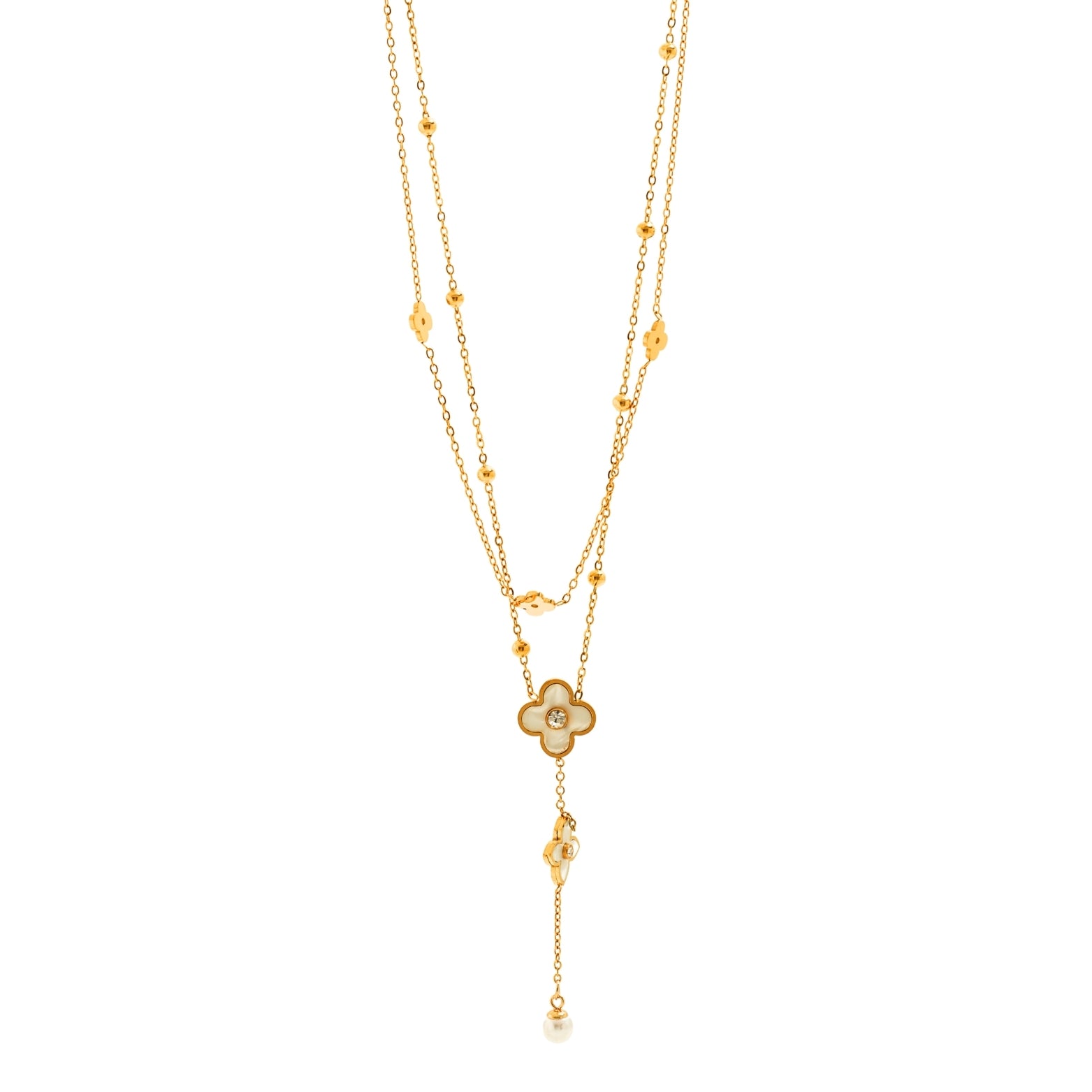 Pearl Clover Grace Drop Necklace