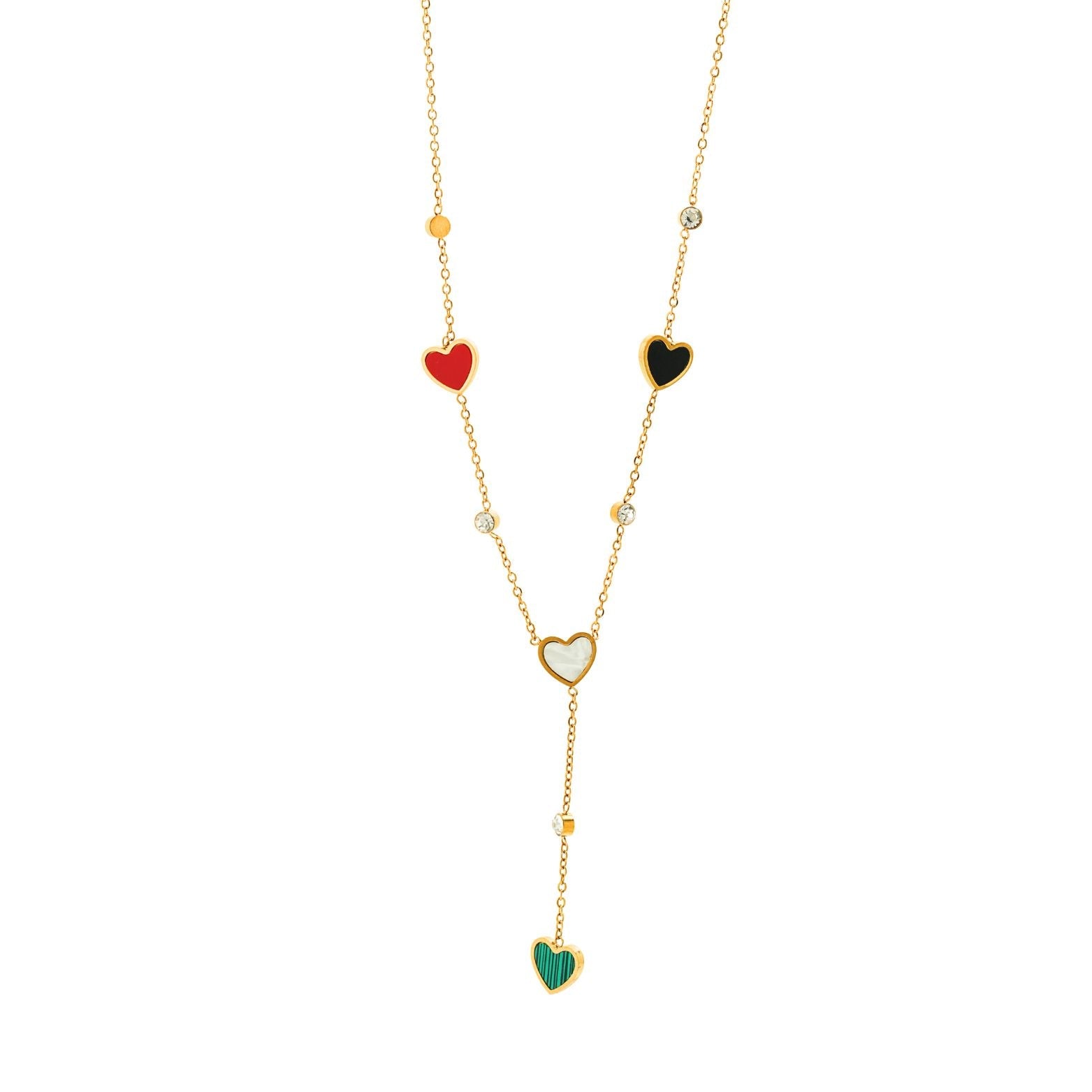 Multicolor Heart CharmNecklace