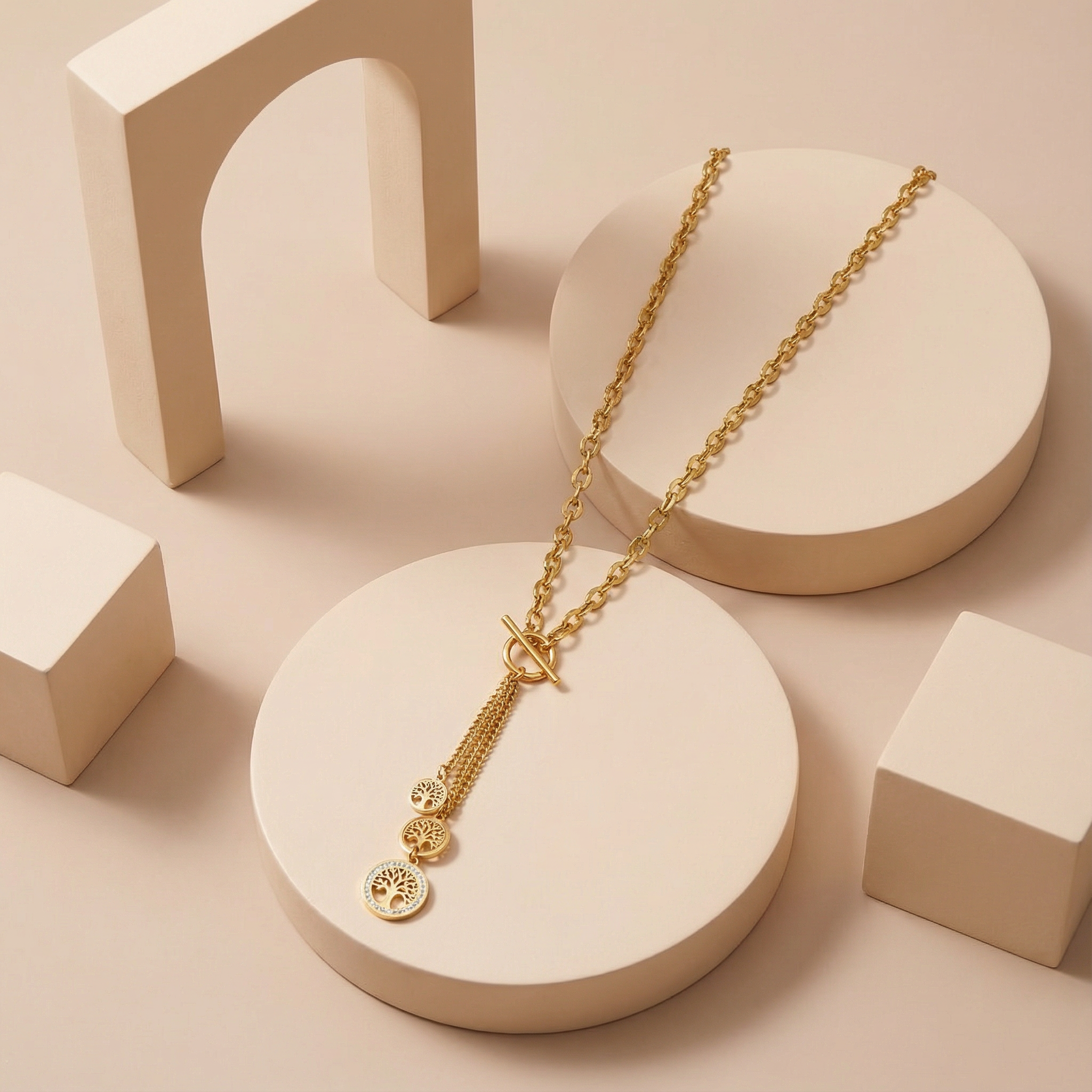 Golden Orbit Tassel Necklace