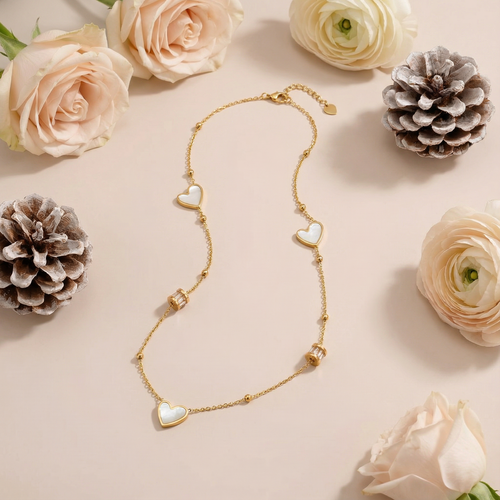 Delicate Heart Bead Necklace