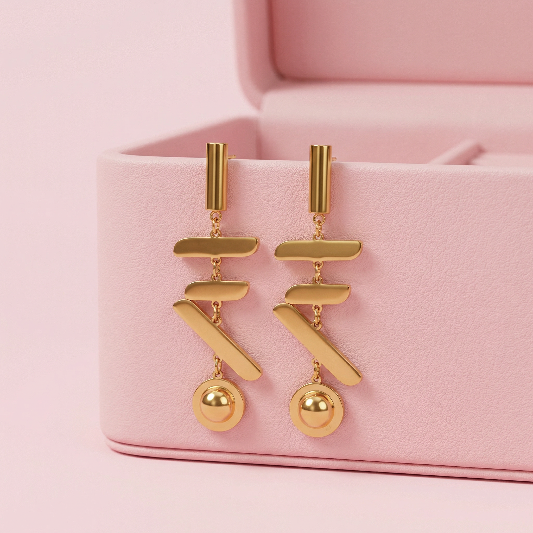 Golden Rhythm Drop 18 Carat Gold Finished PVD Coated Anti-Tarnish Earrings