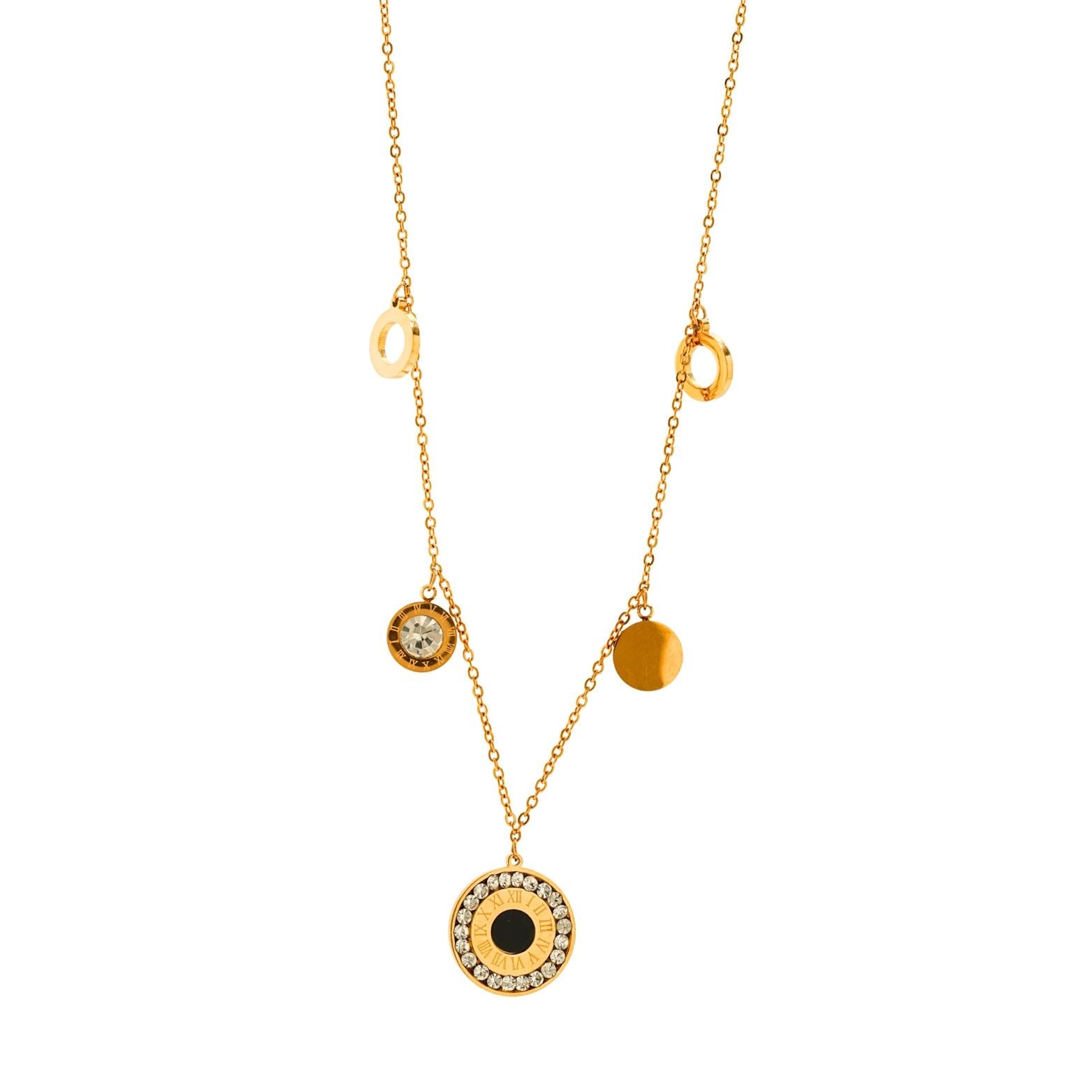 Golden Time Charm Necklace