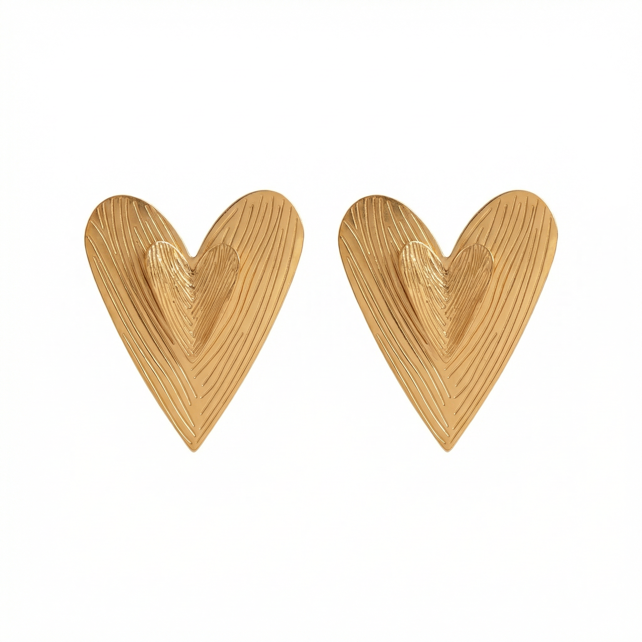 Radiant Love Heart 18 Carat Gold Finished PVD Coated Anti-Tarnish Earrings