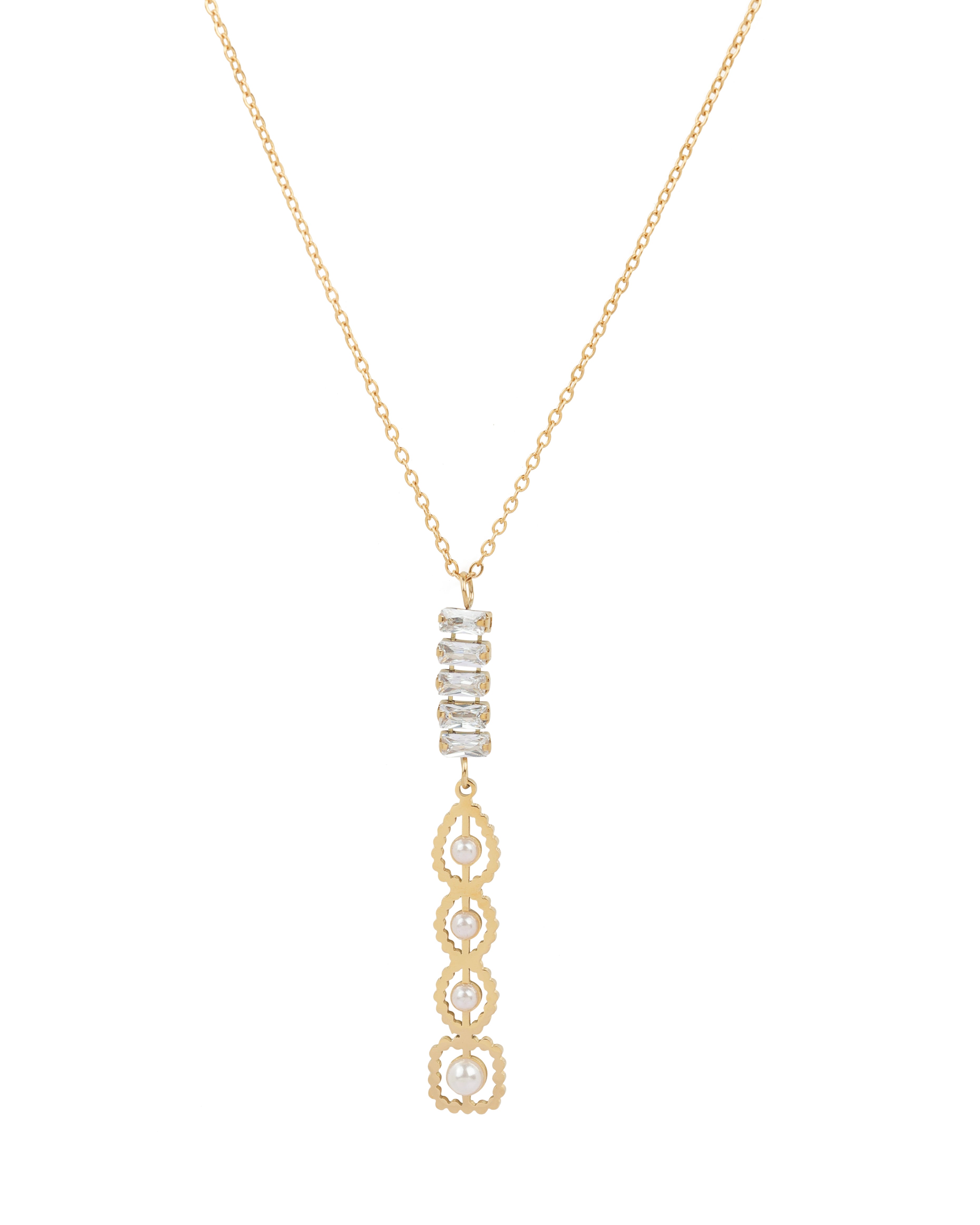 Lunara Pearl Cascade  Necklace