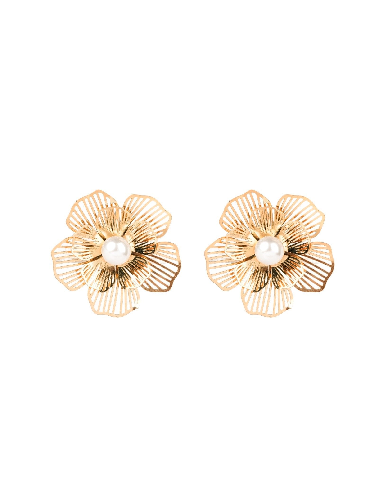 Pearl Flora Studs Earrings