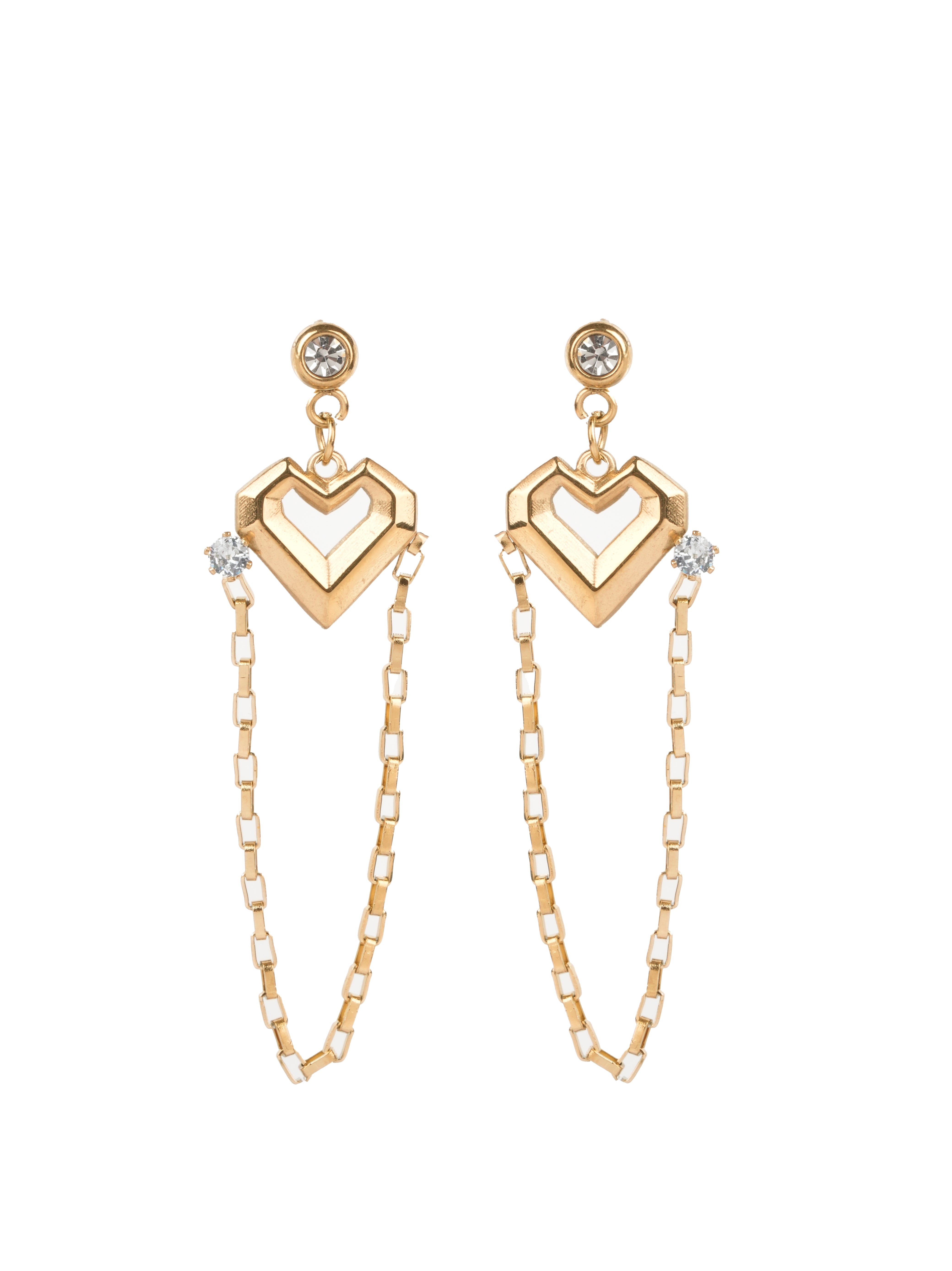Linked Heart Cascade Earrings