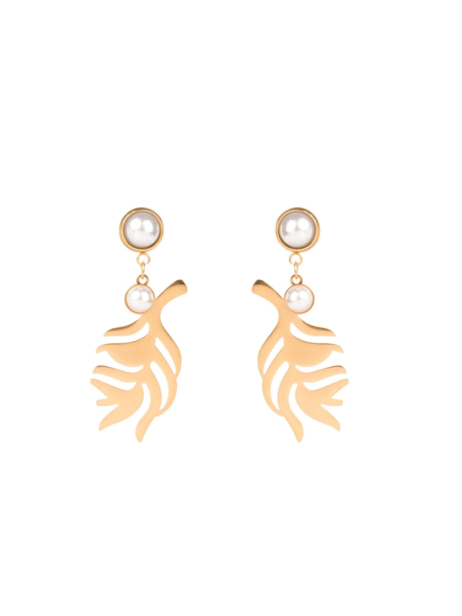 Lumière Leaf Pearl Earrings