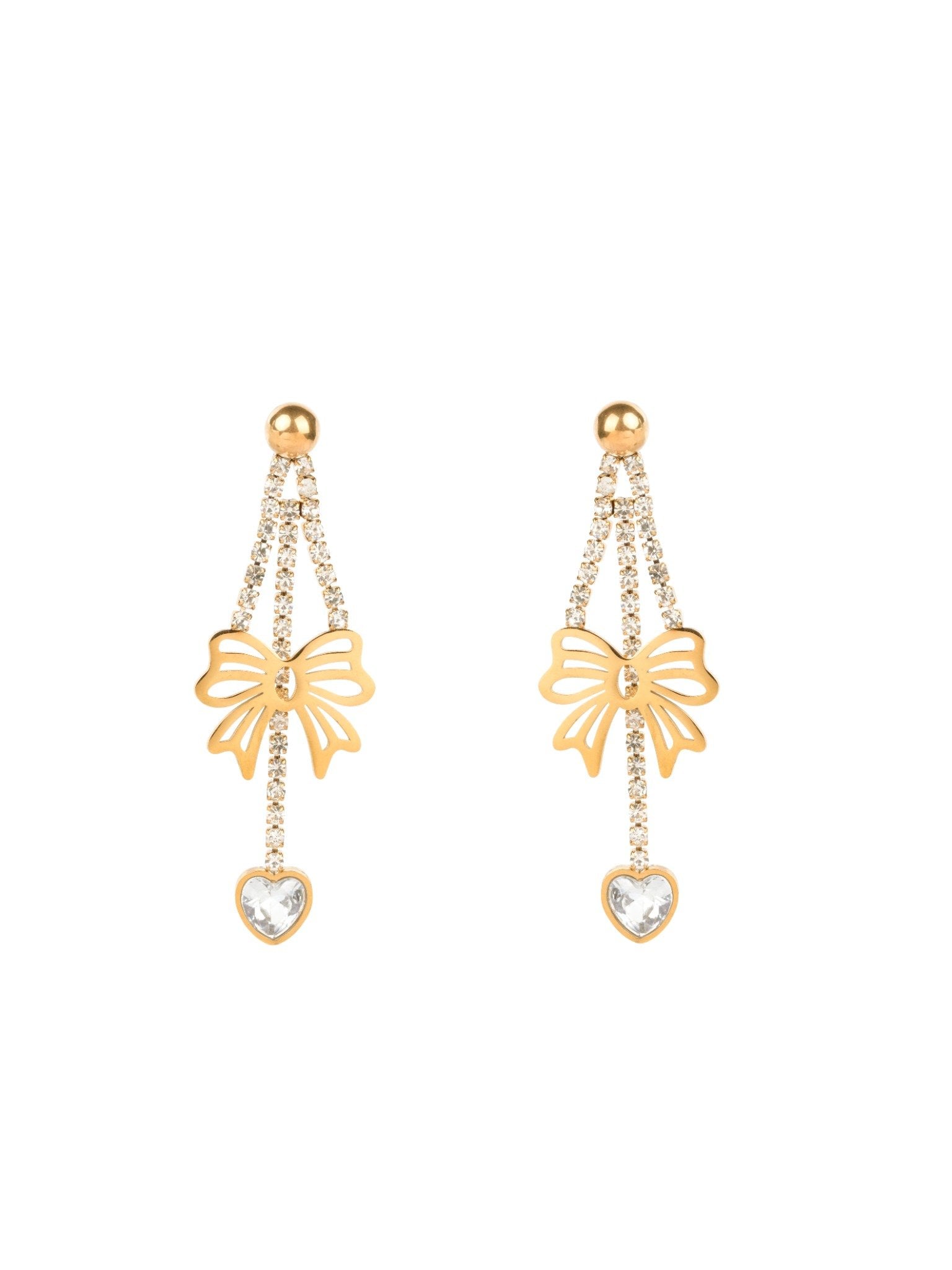 Bow of Hearts Drop Earrings