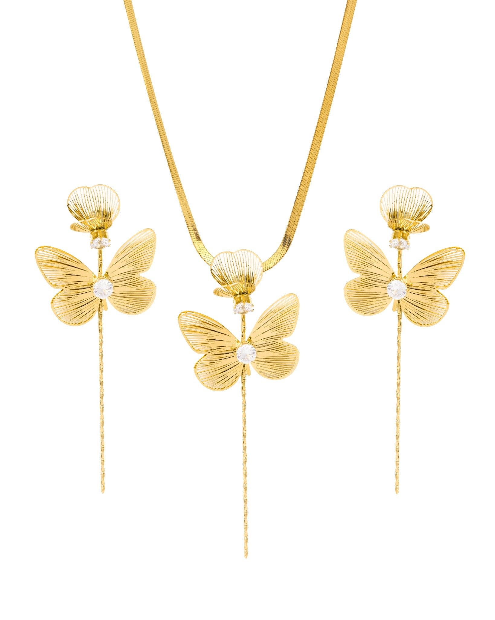 Crystal Butterfly Cascade Set