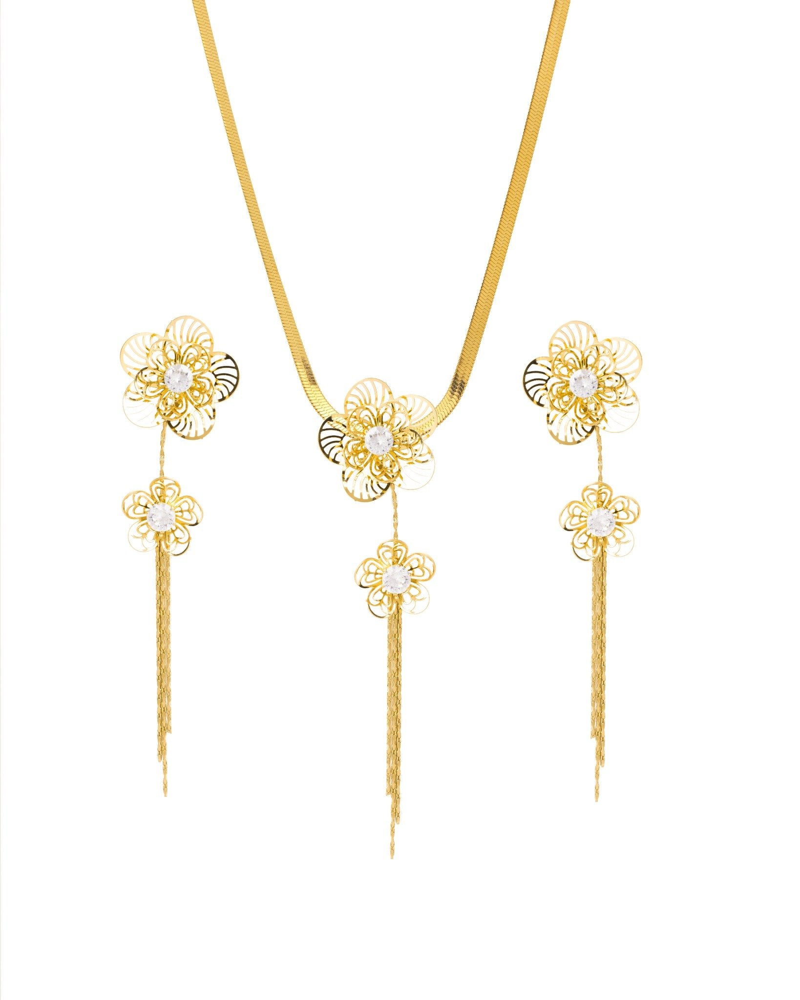Golden Rosette Cascade Set