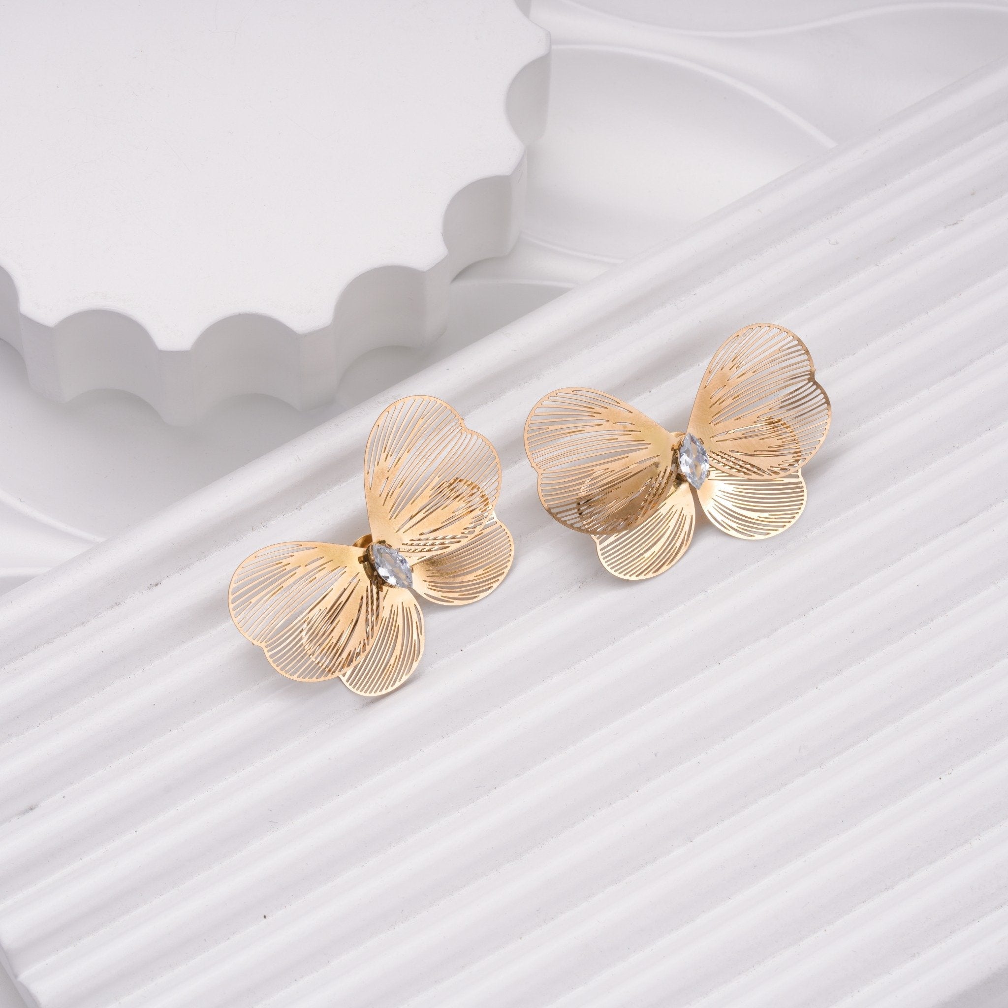 Gilded Butterfly Studs Earrings