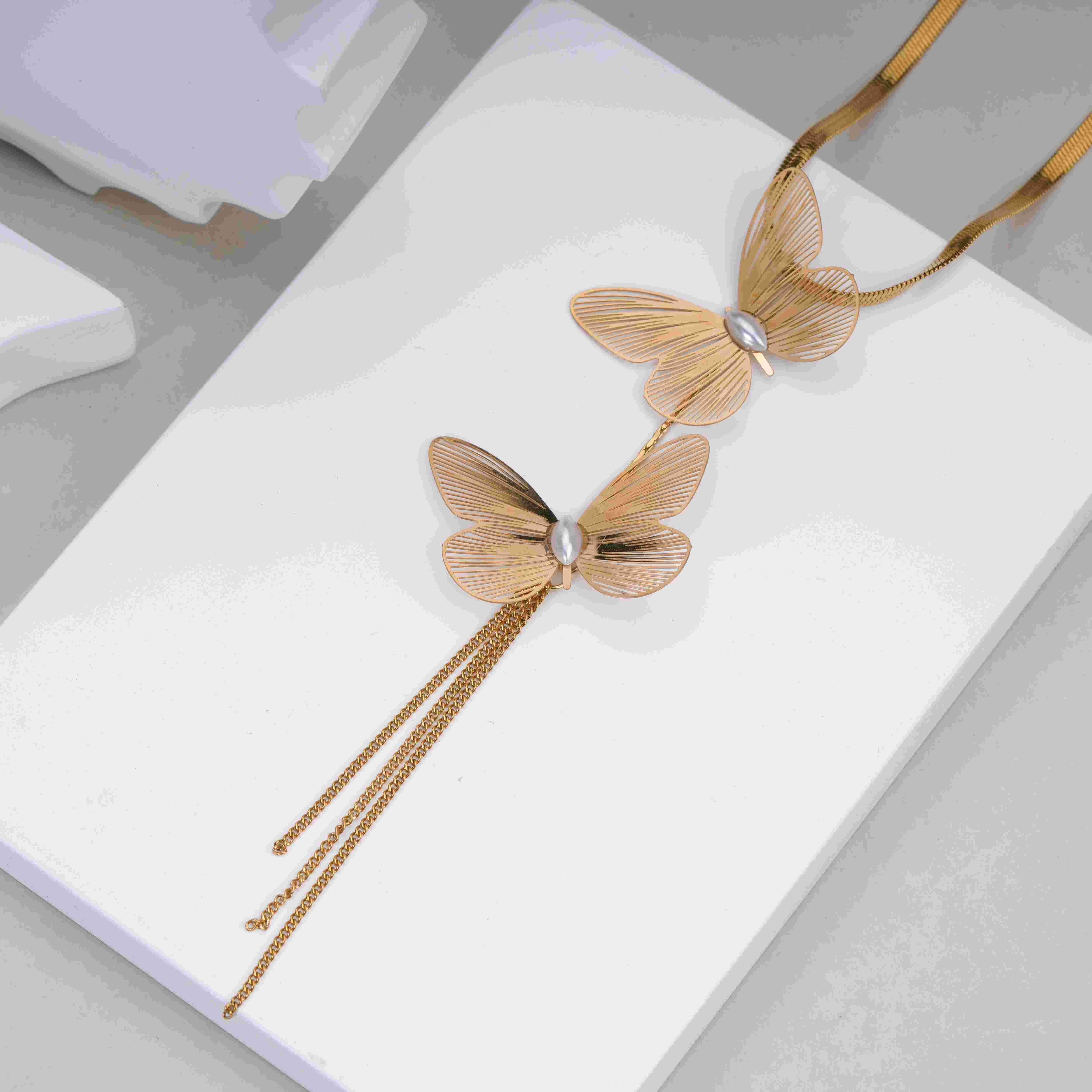 Butterfly Pear Necklace