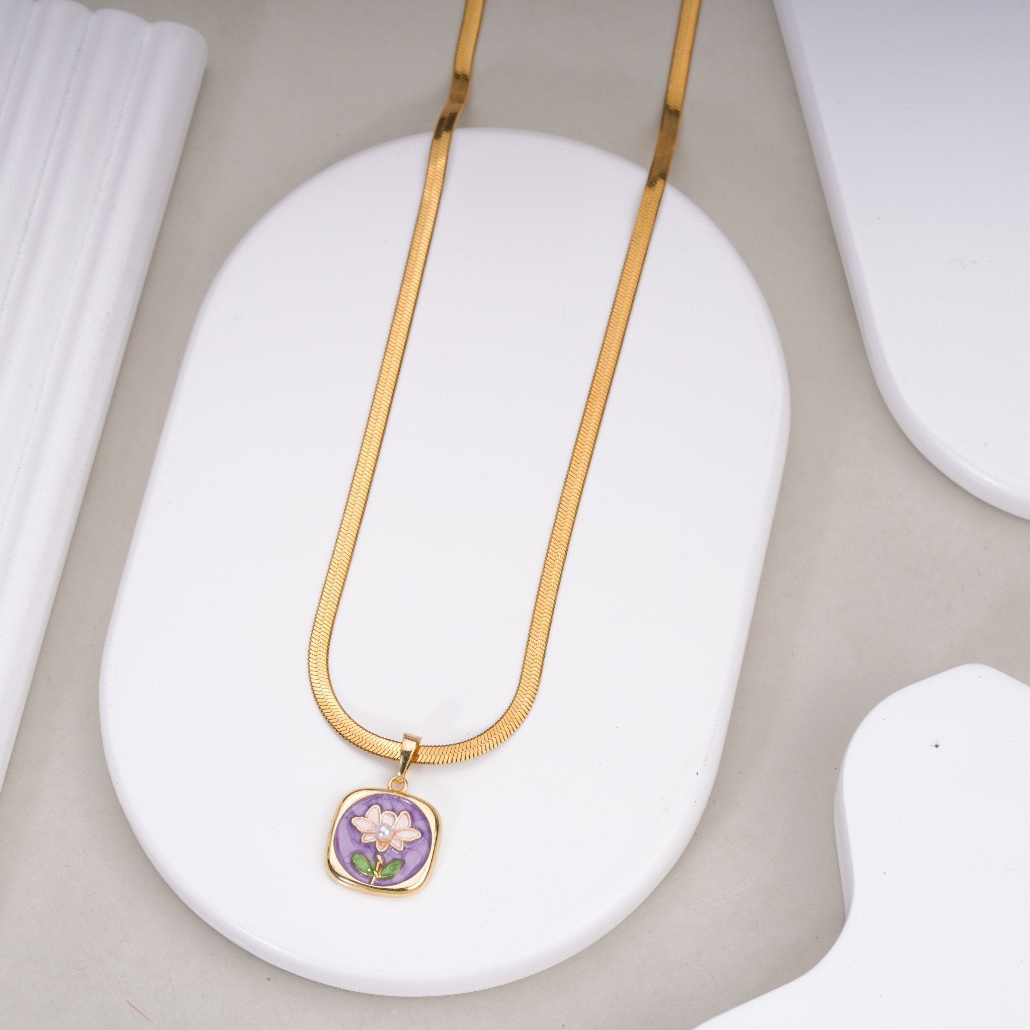 Lavender Bloom Pendant Necklace
