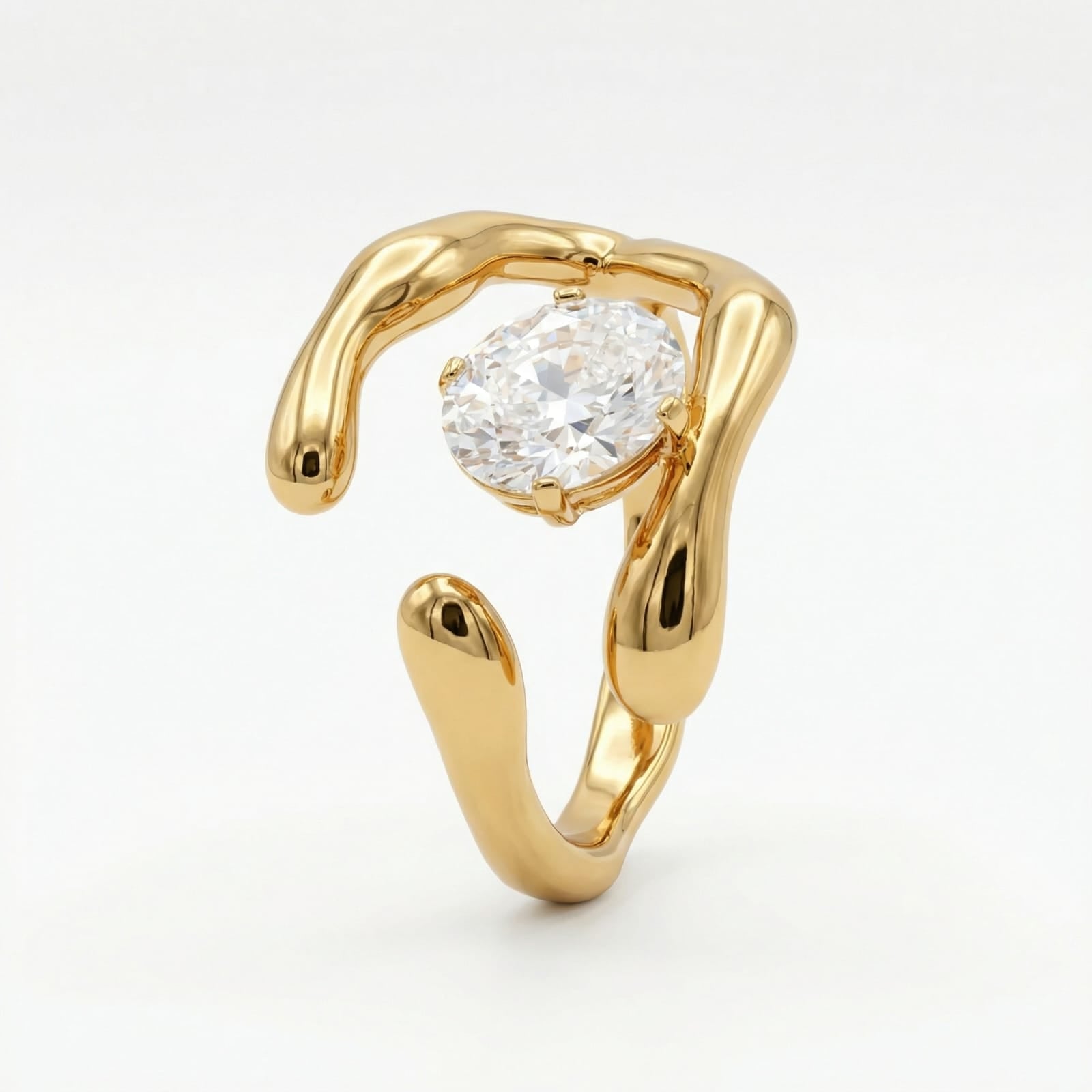 Halo Embrace 18 Carat Gold Finished PVD Coated Anti-Tarnish Ring