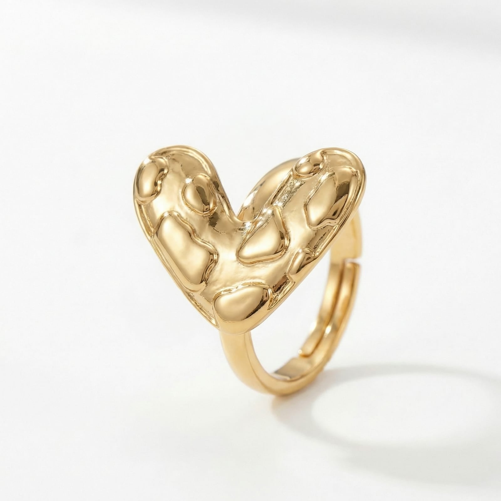 Golden Pulse Heart 18 Carat Gold Finished PVD Coated Anti-Tarnish Ring