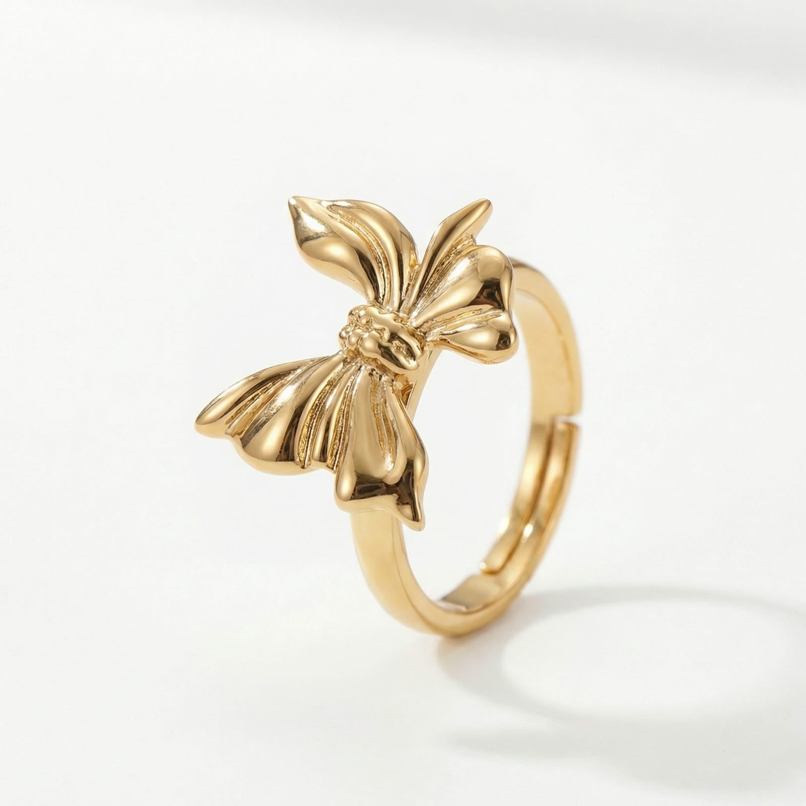 Butterfly Bloom 18 Carat Gold Finished PVD Coated Anti-Tarnish Ring