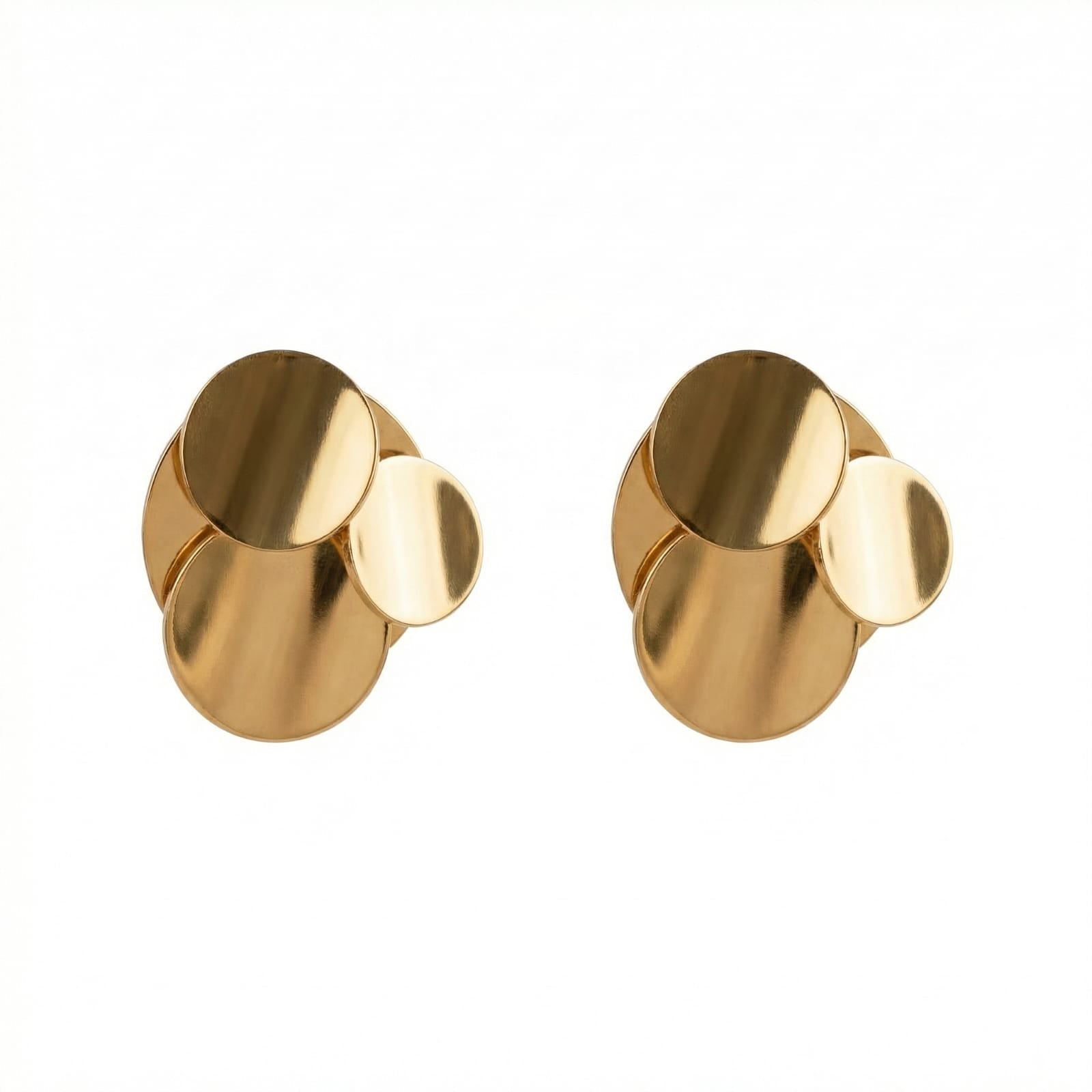 Luna Disc Stud 18 Carat Gold Finished PVD Coated Anti-Tarnish Earrings