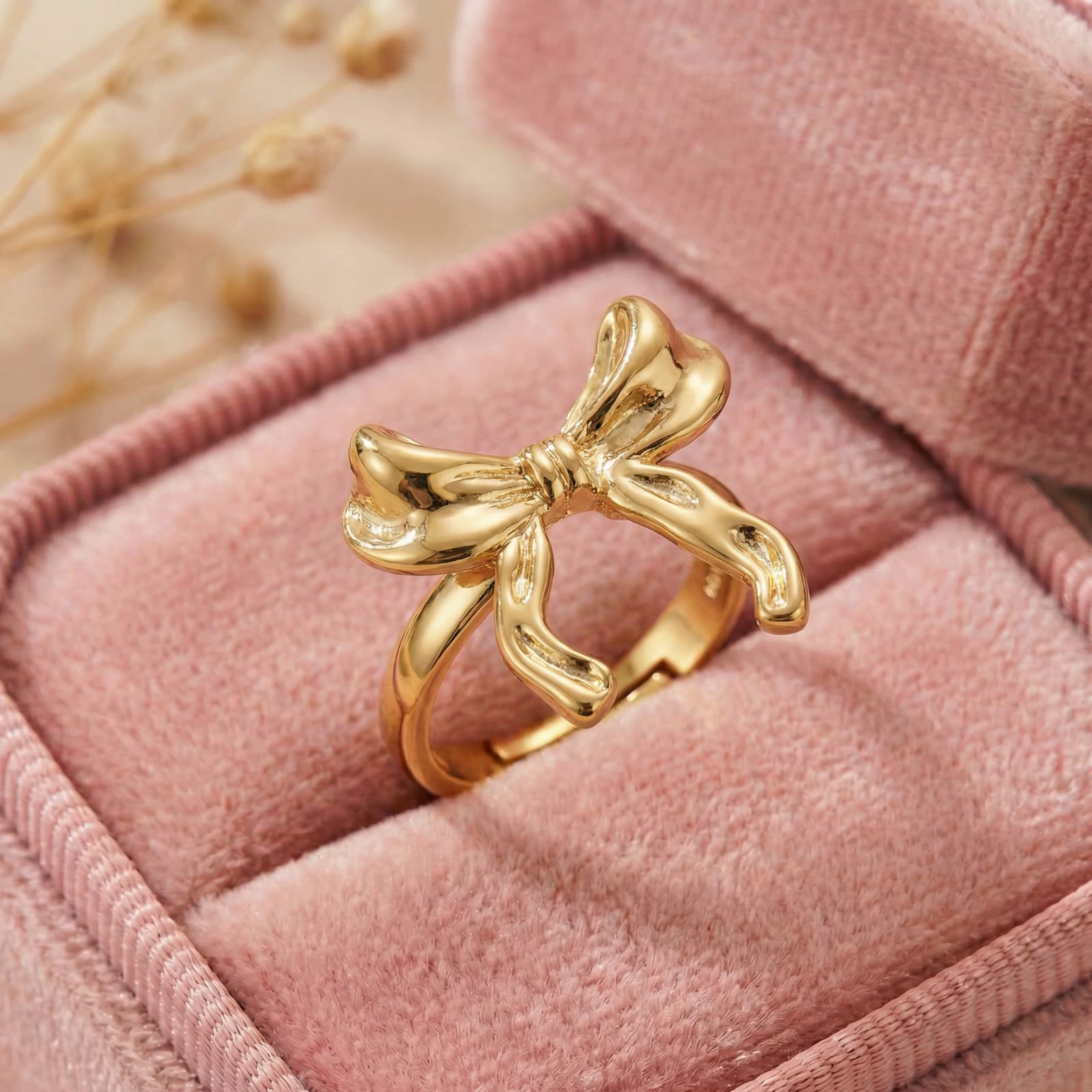 Velora Bow 18 Carat Gold Finished PVD Coated Anti-Tarnish Ring