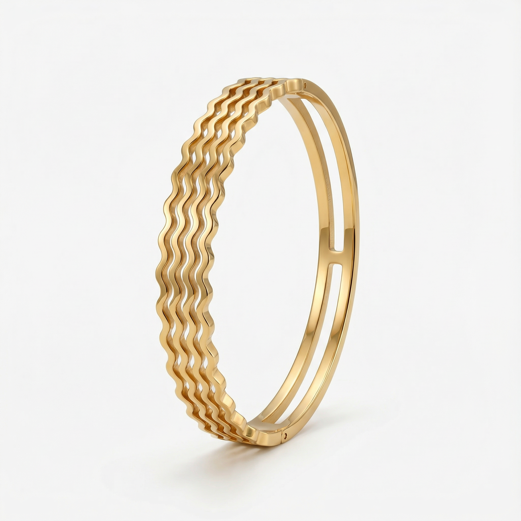 Golden Ripple Wave Bracelet