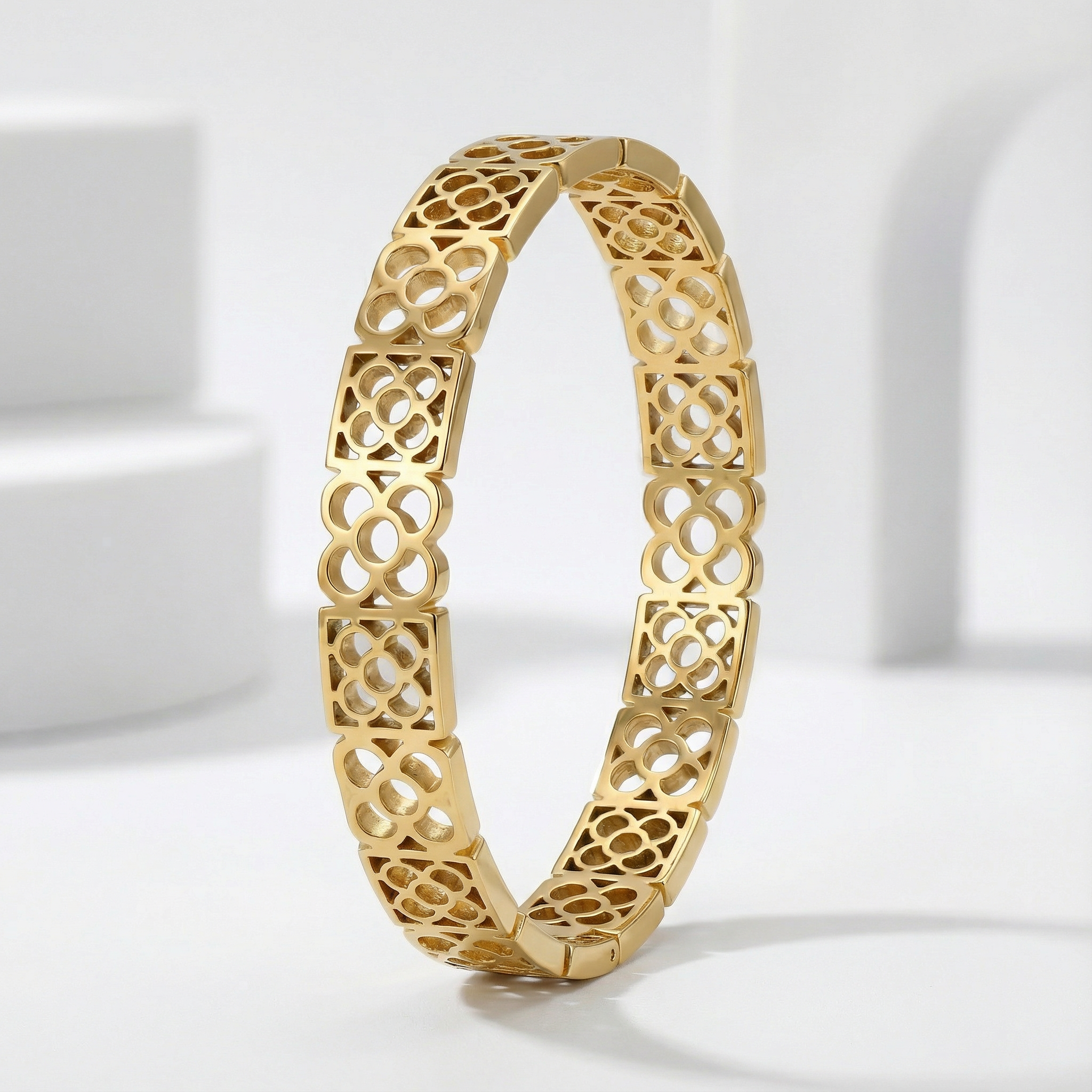 Golden Harmony Lattice Bracelet