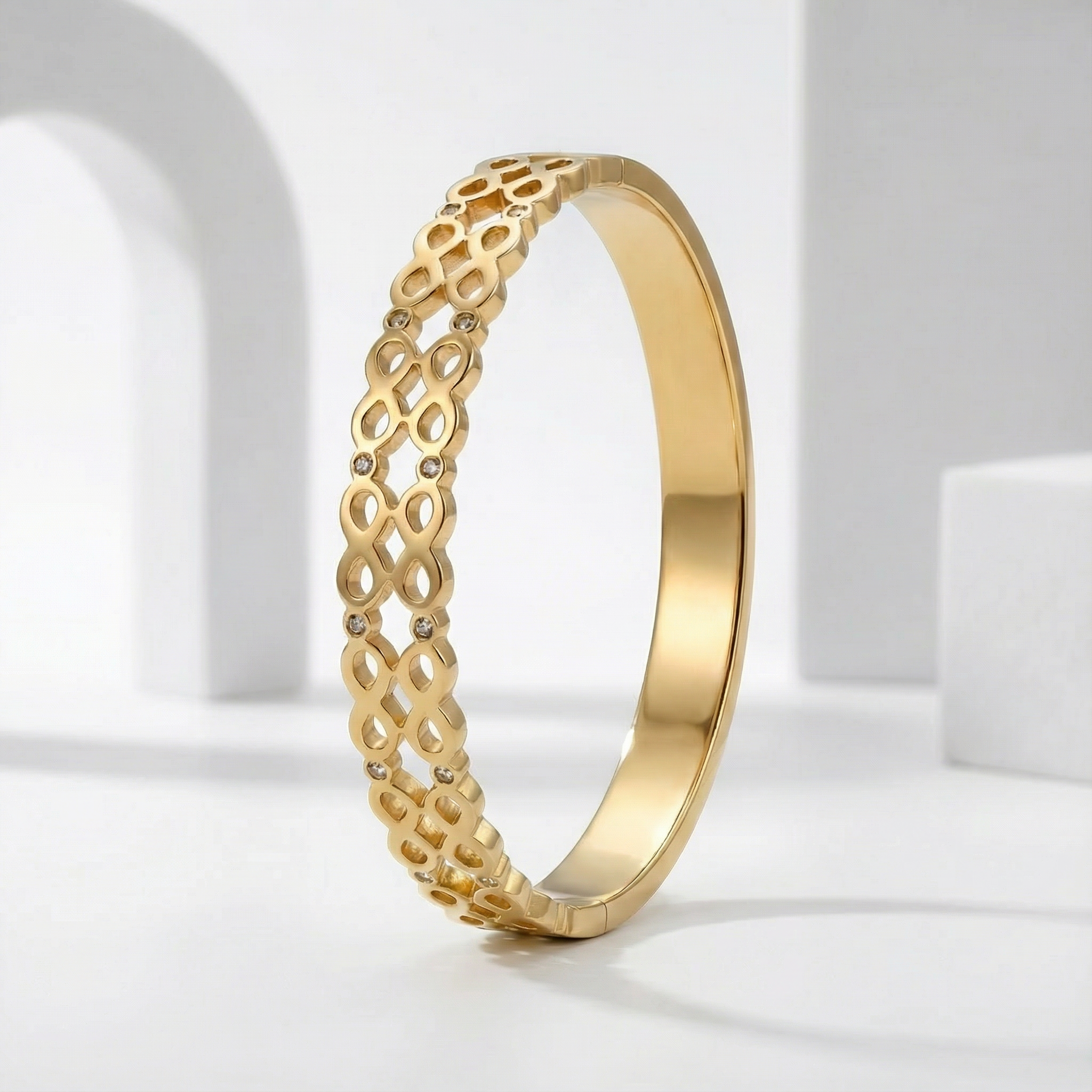 Infinity Glow Gold Bracelet