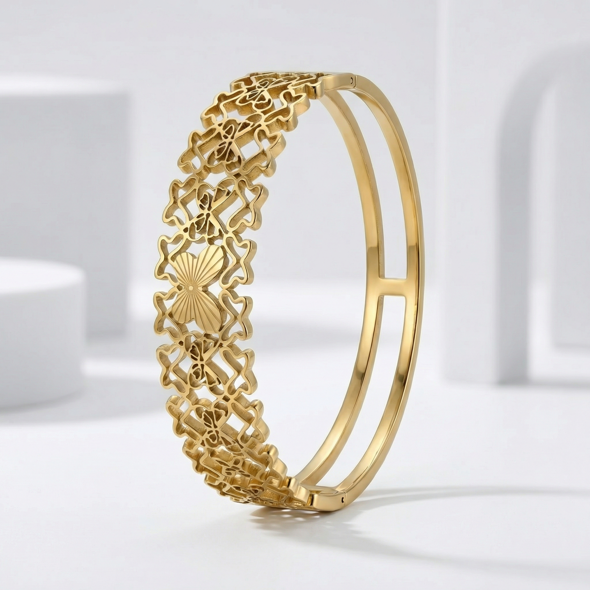 Golden Butterfly Lattice Bracelet