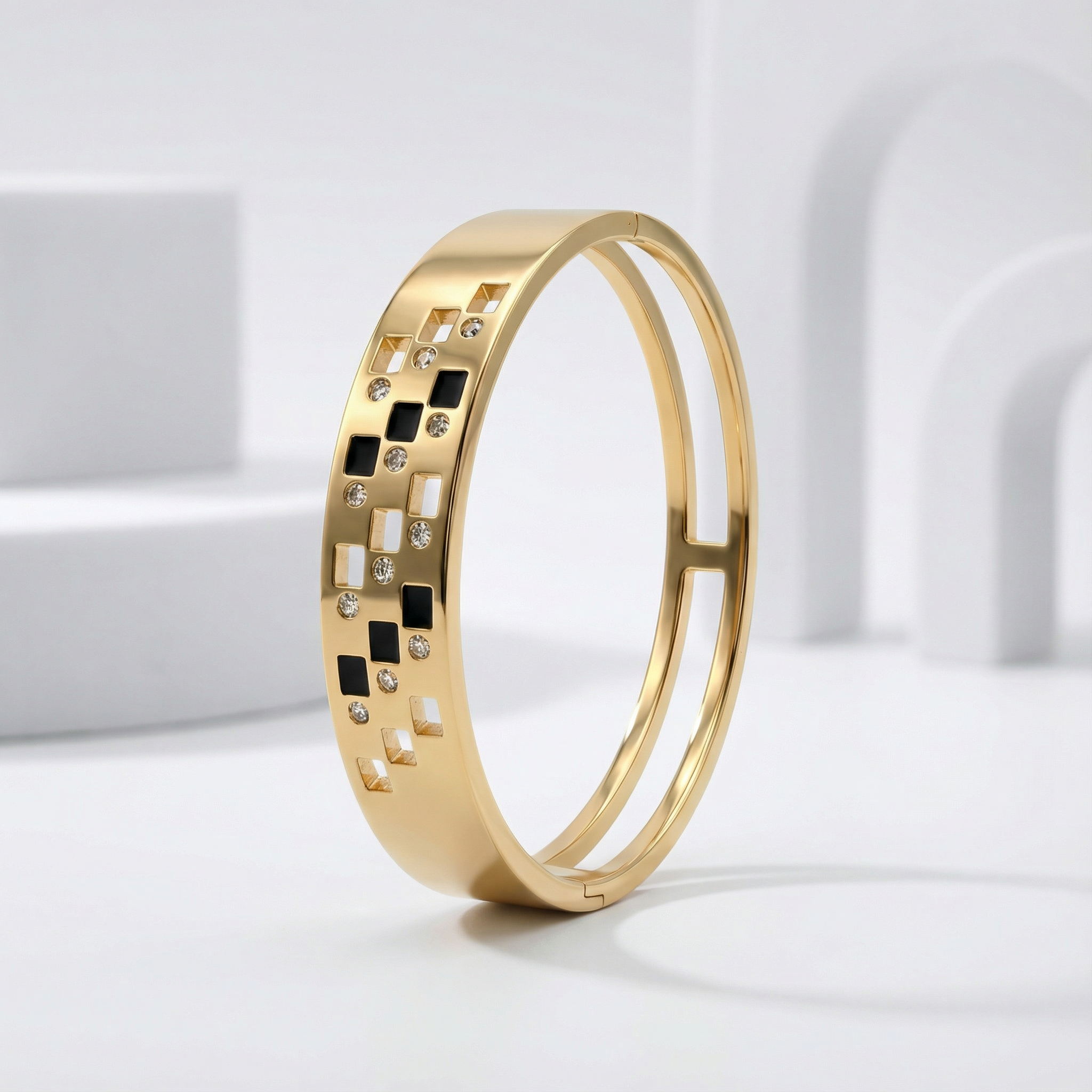 Golden Mosaic Crystal Bracelet