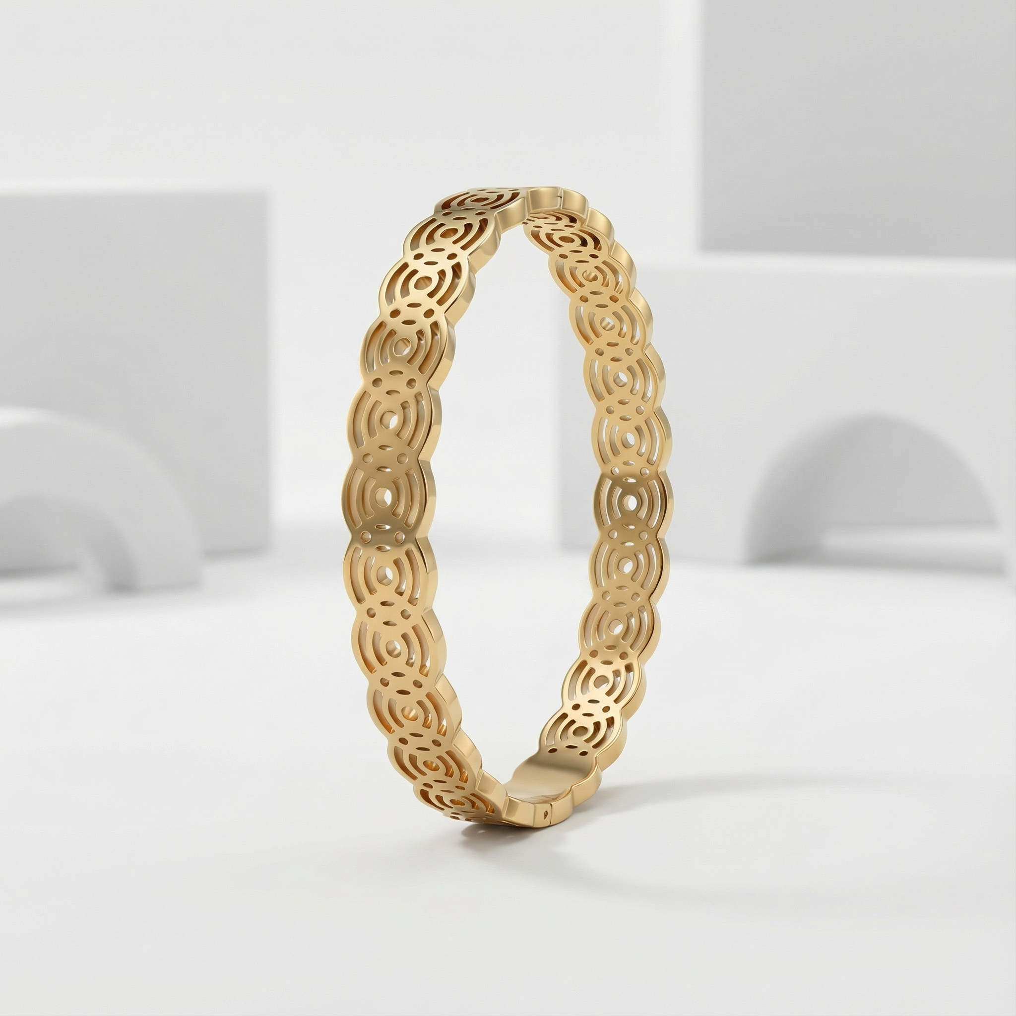Golden Wave Filigree Bracelet