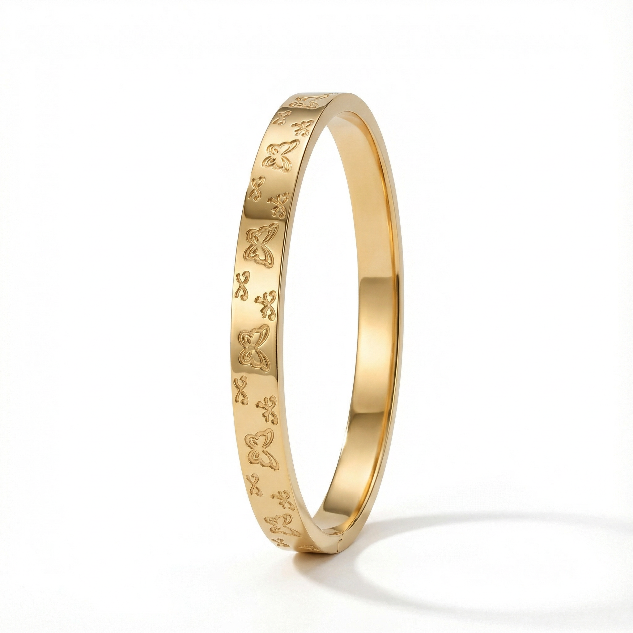 Butterfly Etched Gold Bracelet