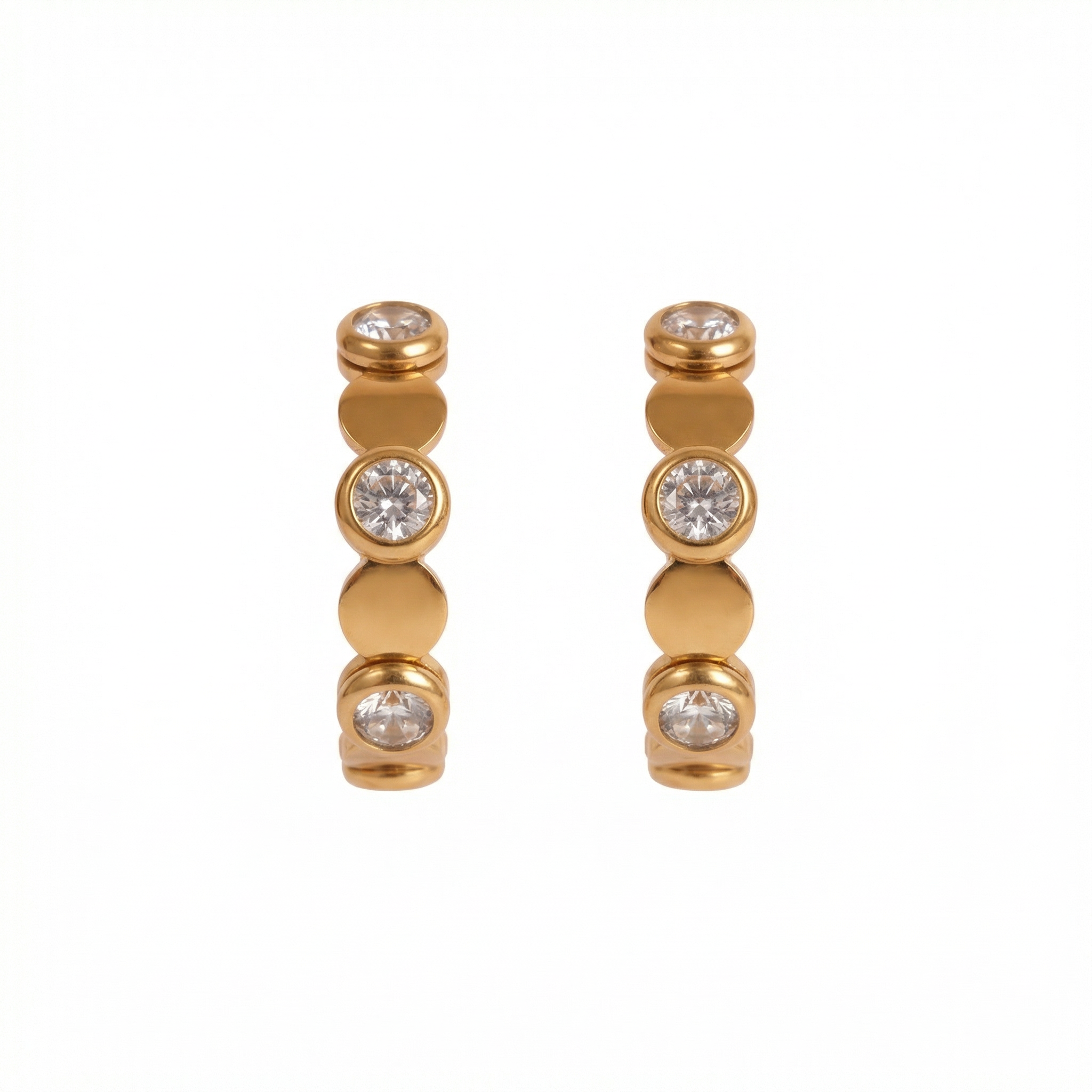 Golden Celeste Spark Hoop 18 Carat Gold Finished PVD Coated Anti-Tarnish Earrings