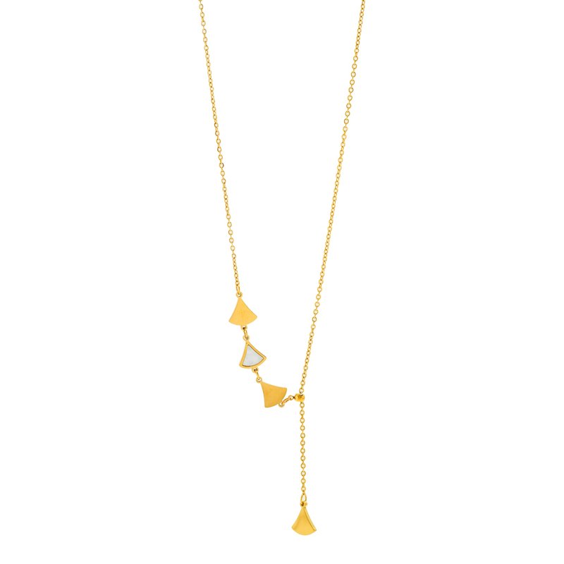 Golden Fan Drop Necklace