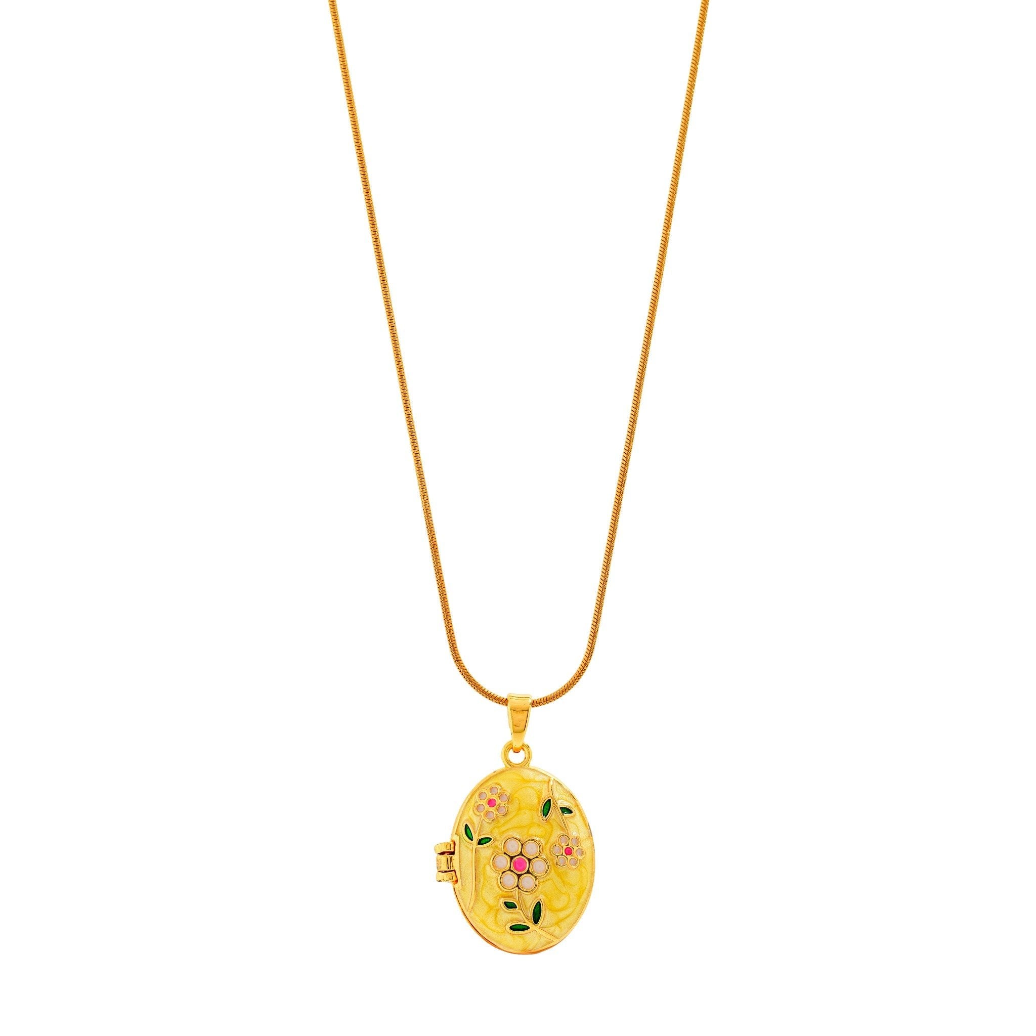 Golden Garden Locket Necklace