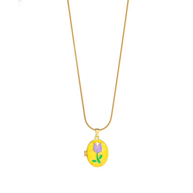 Golden Bloom Locket Necklace