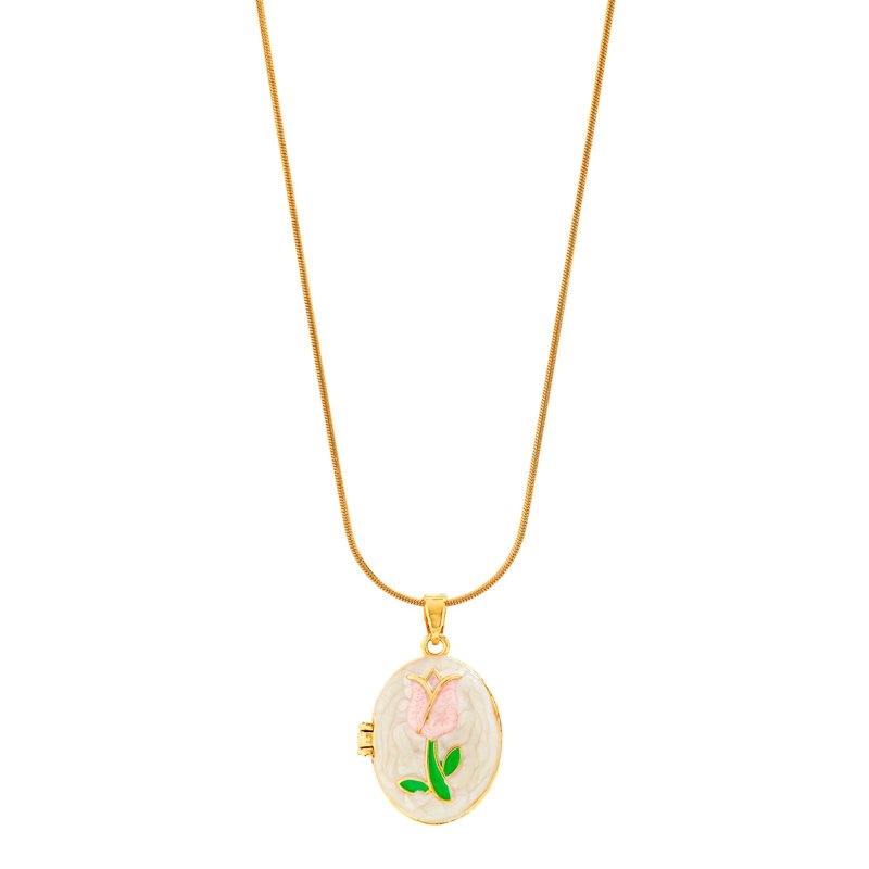 Blush Tulip Locket Necklace